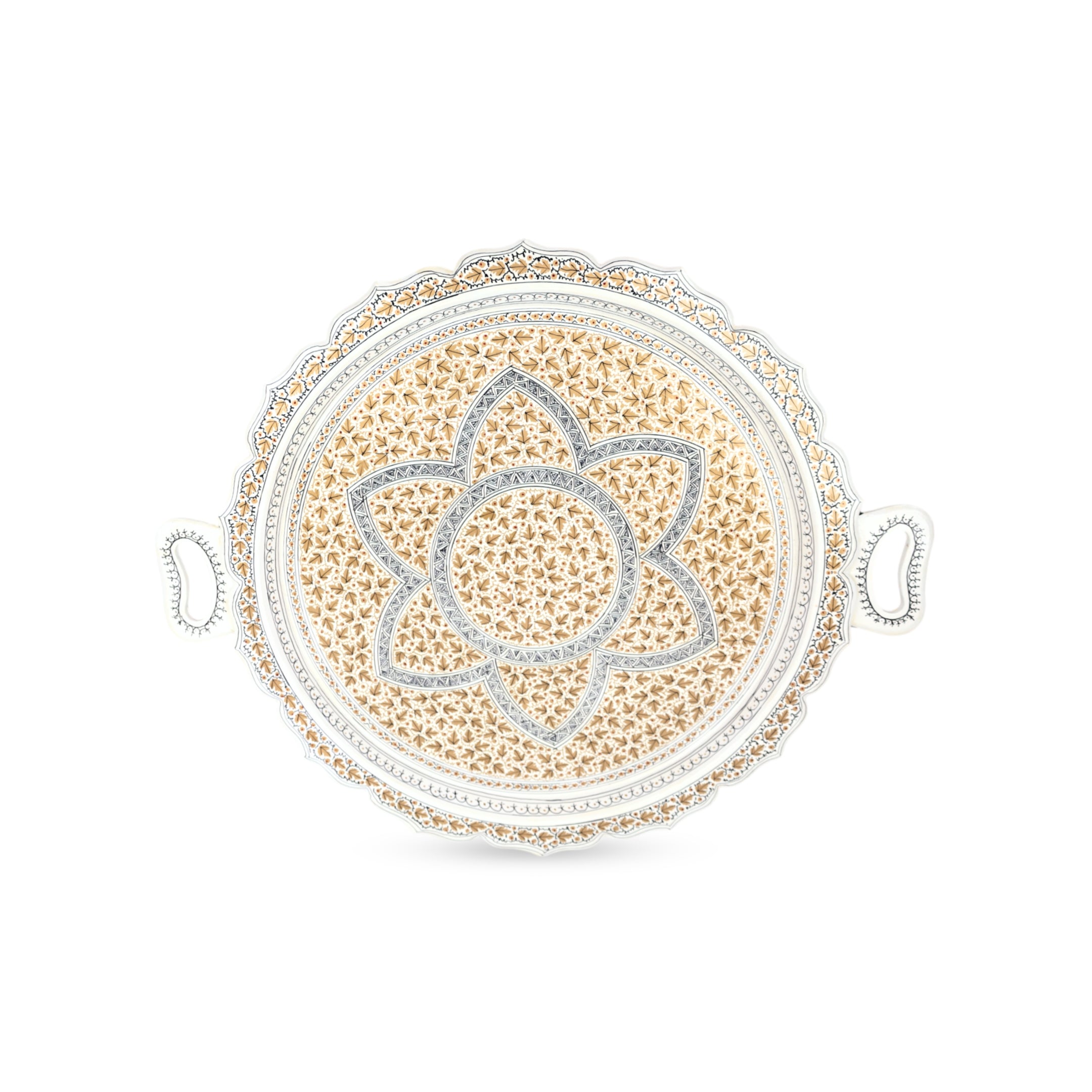 Kashmiri Papier Mache Round Tray