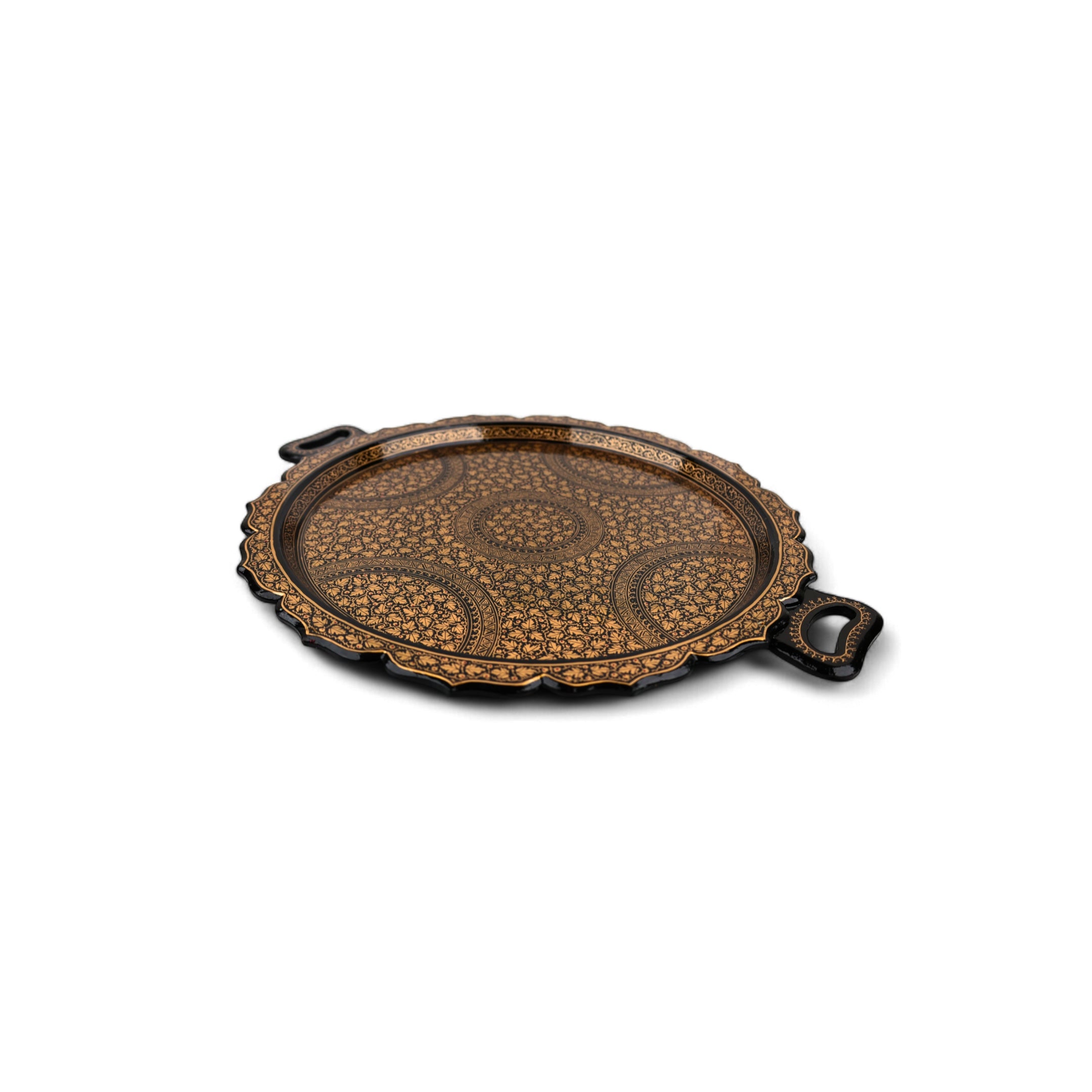 Kashmiri Papier Mache Round Tray