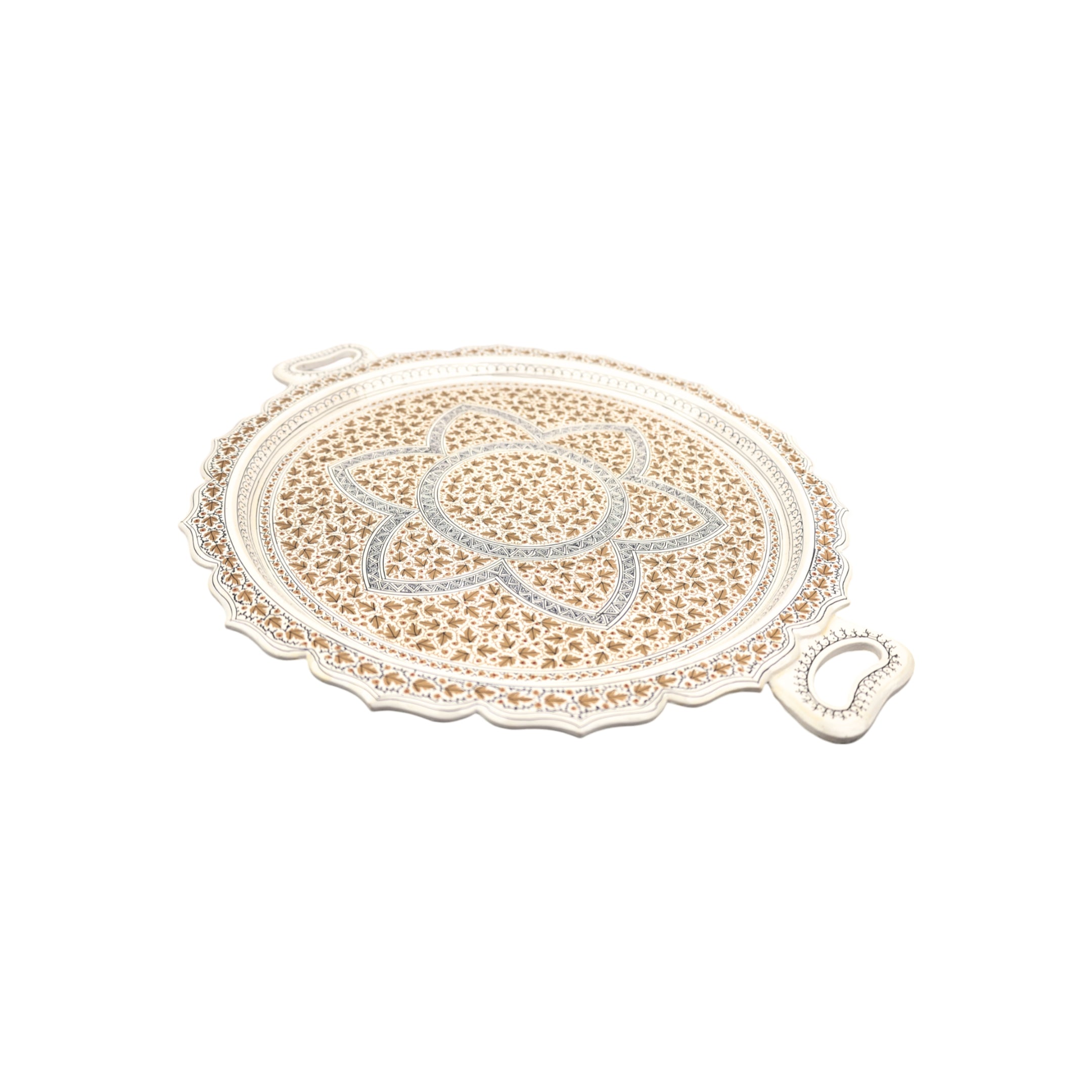 Kashmiri Papier Mache Round Tray