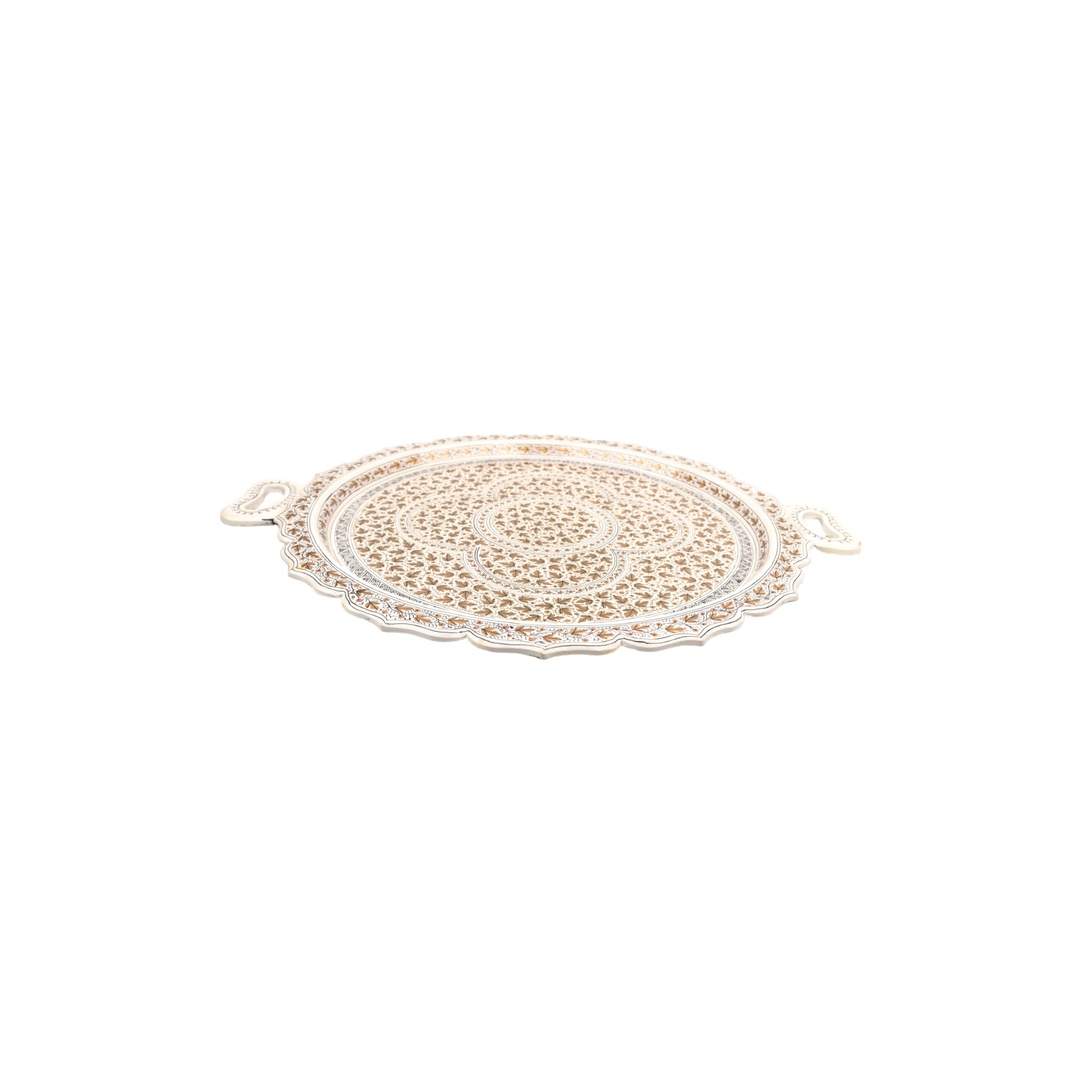 Kashmiri Papier Mache Round Tray