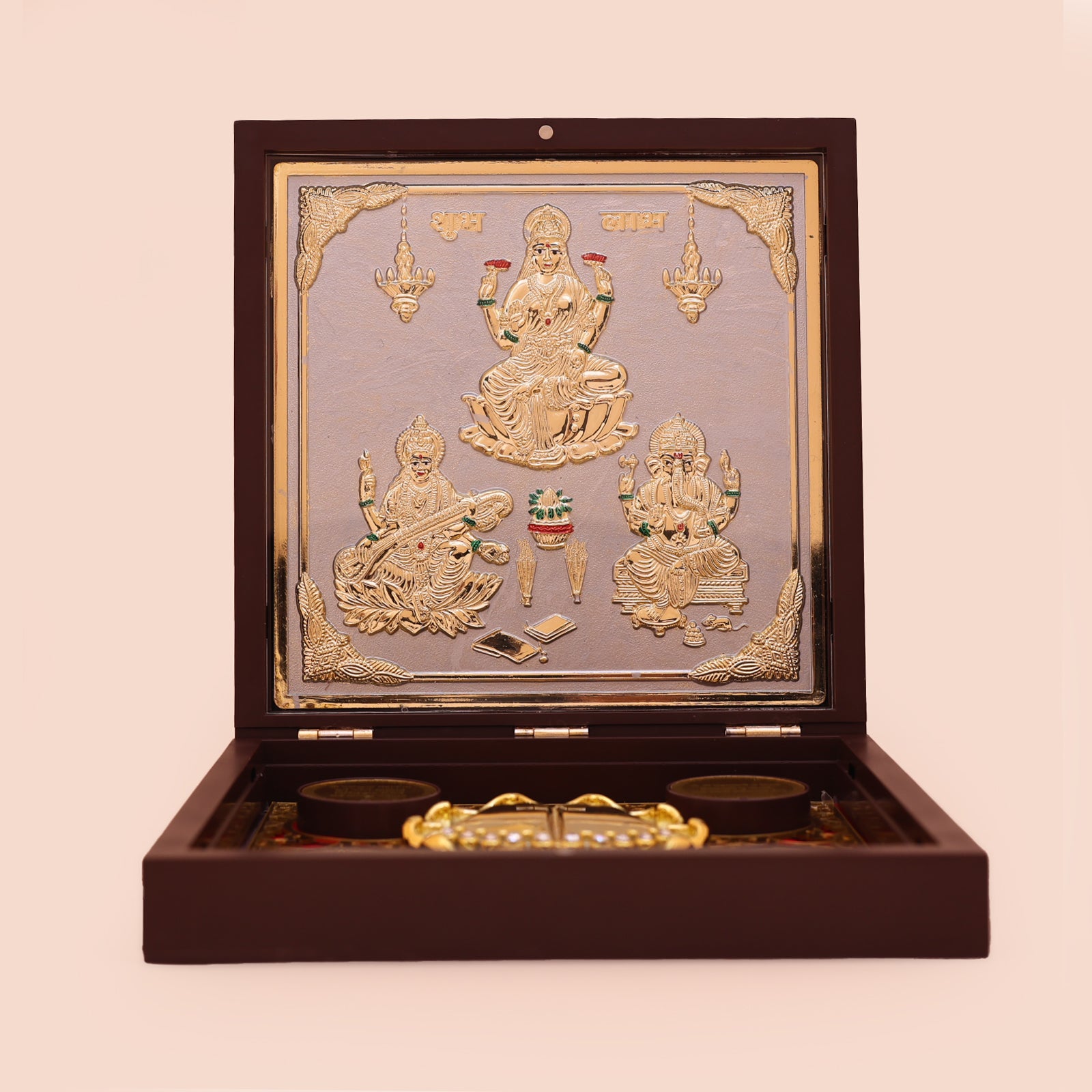 Lakshmi, Saraswati, Ganesha Premium Pooja Gift Box/Pooja Peti 