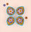 Leaf-Shaped Handcrafted Yellow & Turquoise Blue Pottery Diyas Set