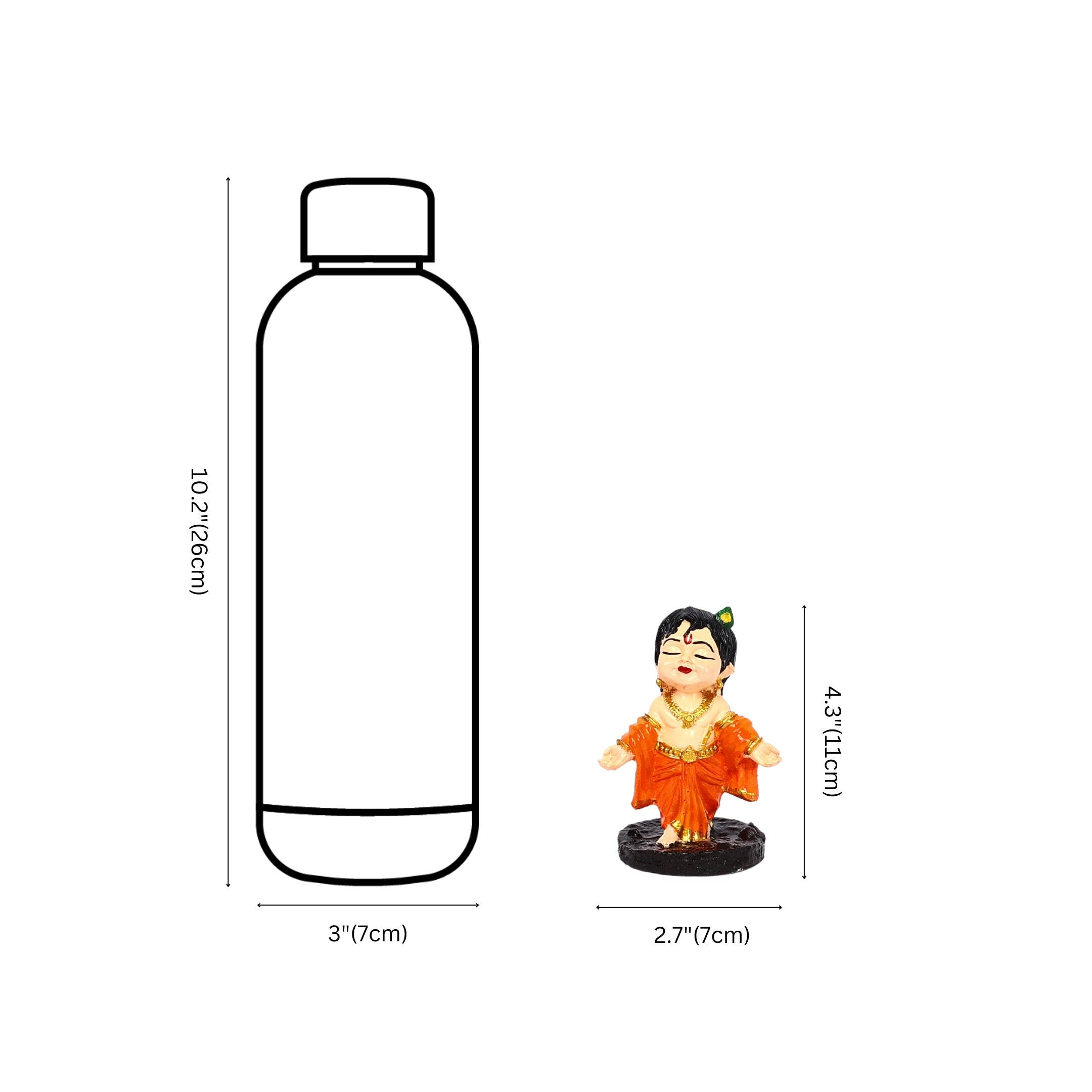 Little Krishna Idol for Home, Temple, Car, and Spiritual Décor