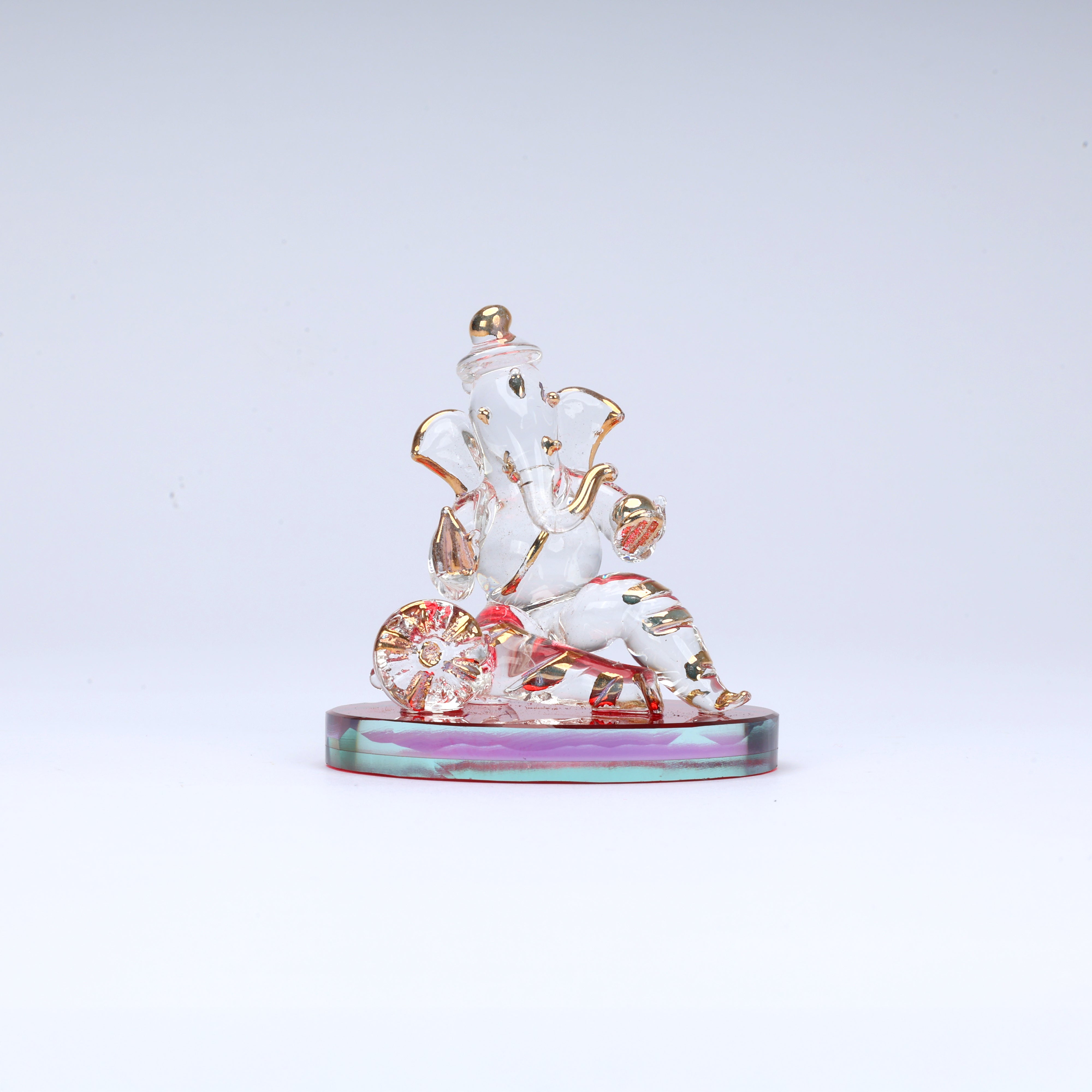 Lord Ganesha Glass Decorative Idol
