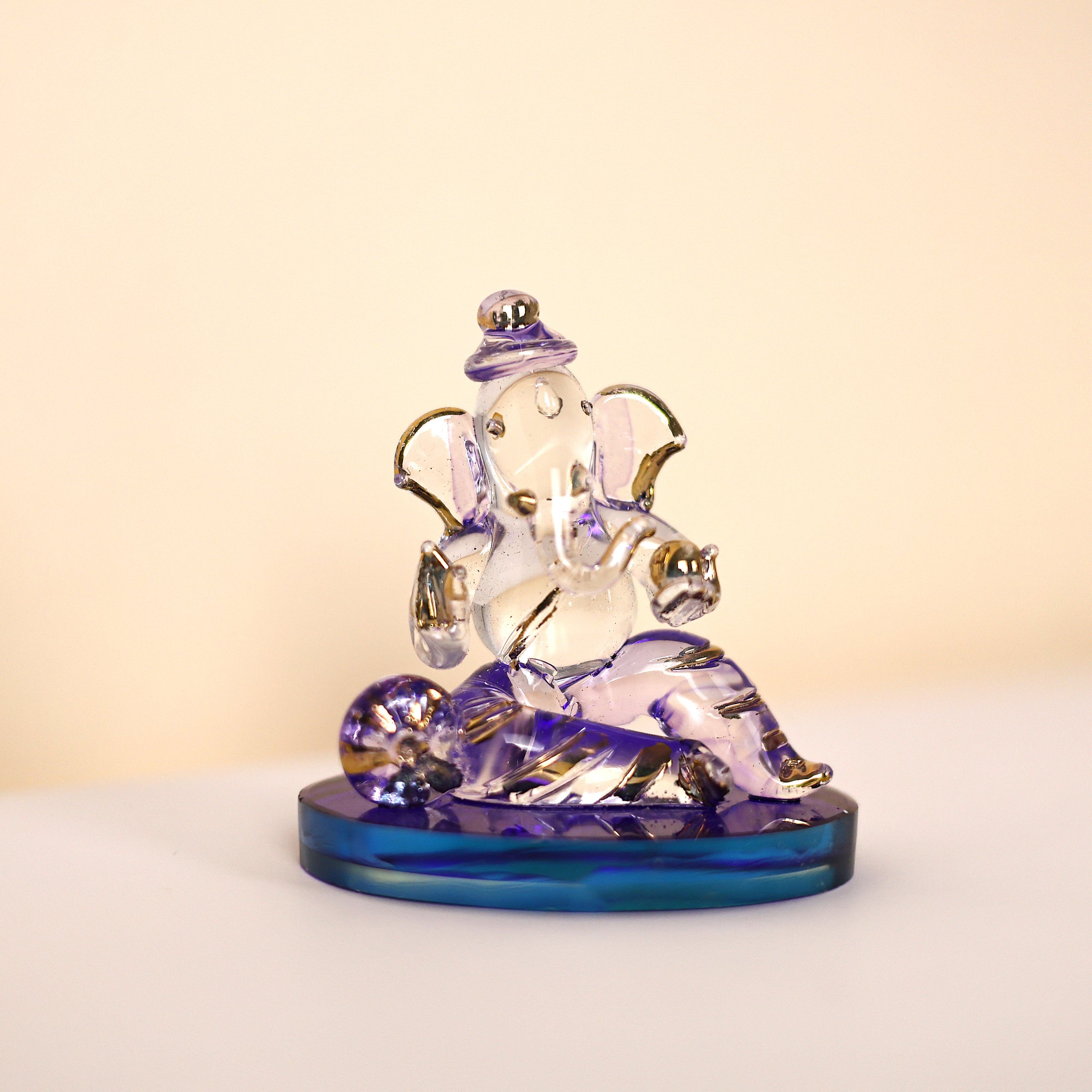 Lord Ganesha Glass Decorative Idol