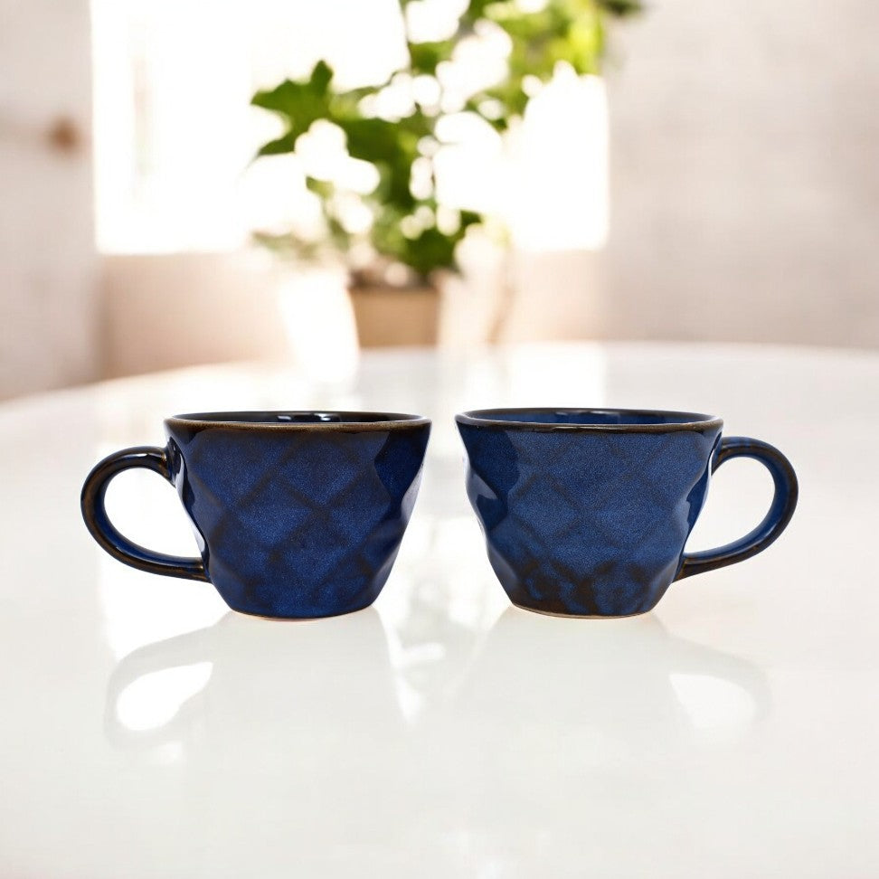 Midnight Blue Premium Ceramic Cup set (Set of 2)