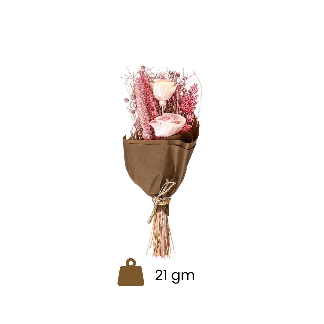 Mini Blush Pink Shola Rose Dried Flower Bouquet – 21g Handcrafted Floral Gift for Rustic Decor & Hampers
