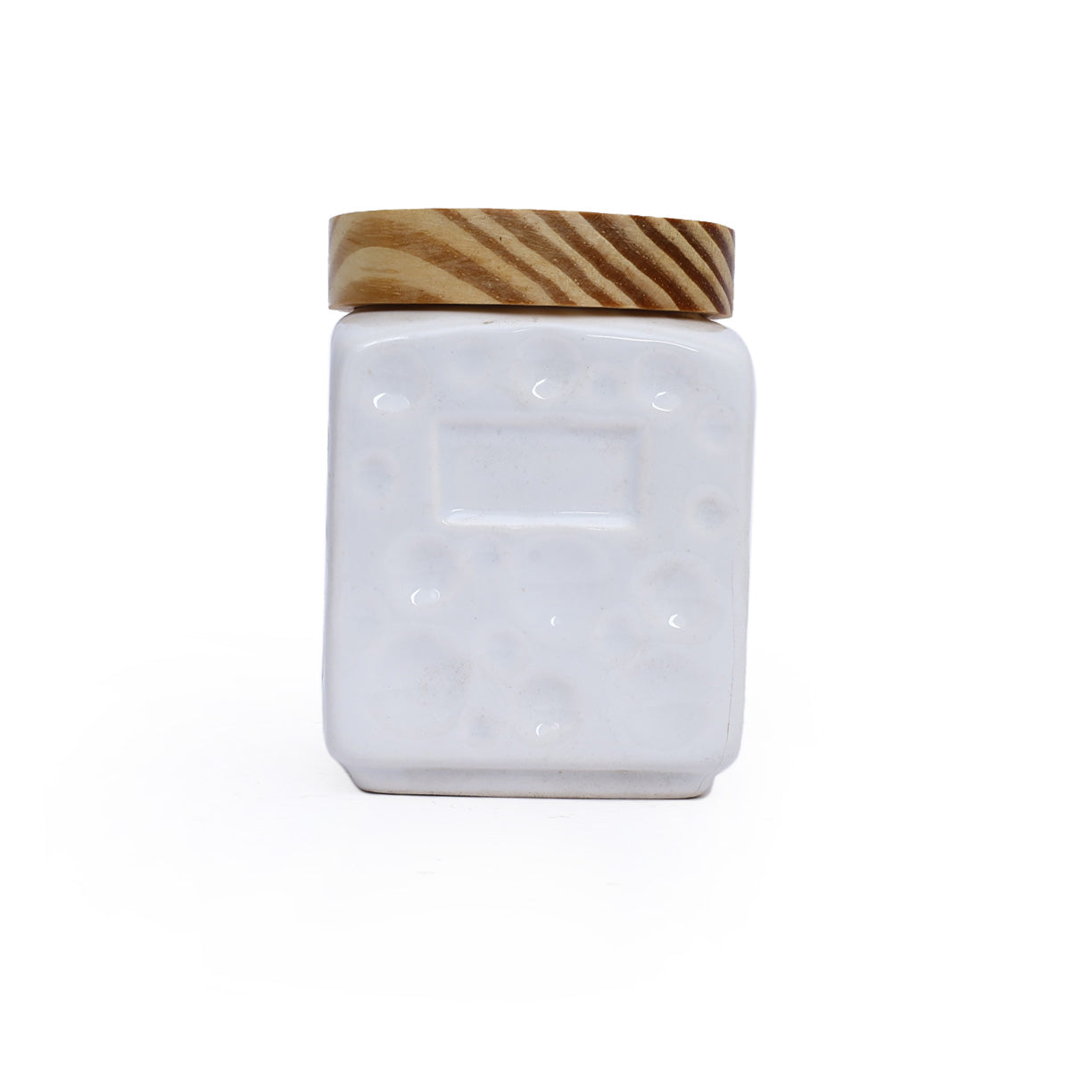 Mini Ceramic Jar with wooden Lid (Set of 3)