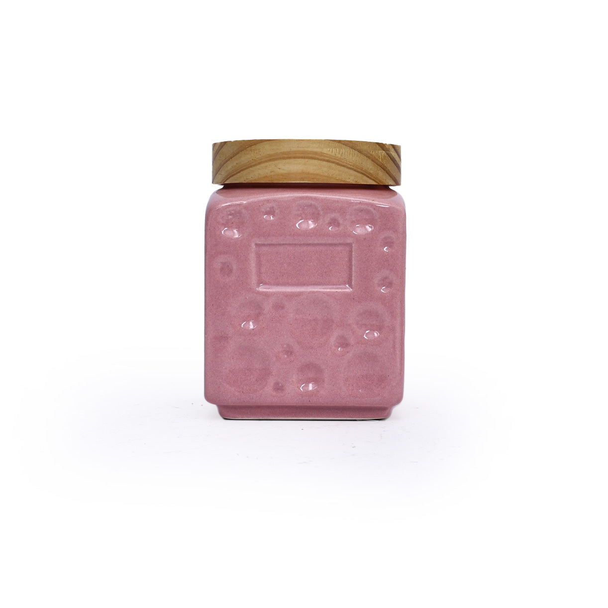 Mini Ceramic Jar with wooden Lid (Set of 3)
