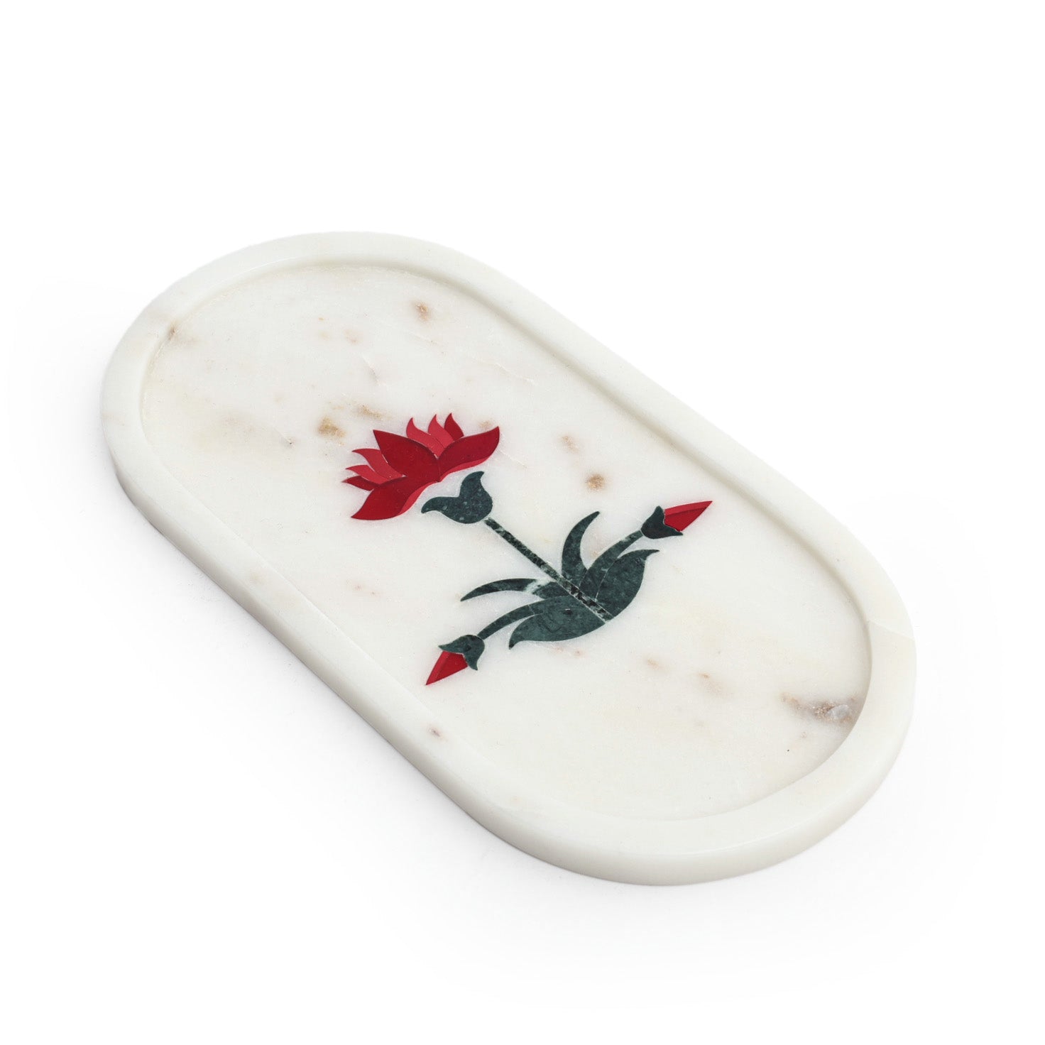 Mughal Bloom Marble Inlay Decorative Plate 
