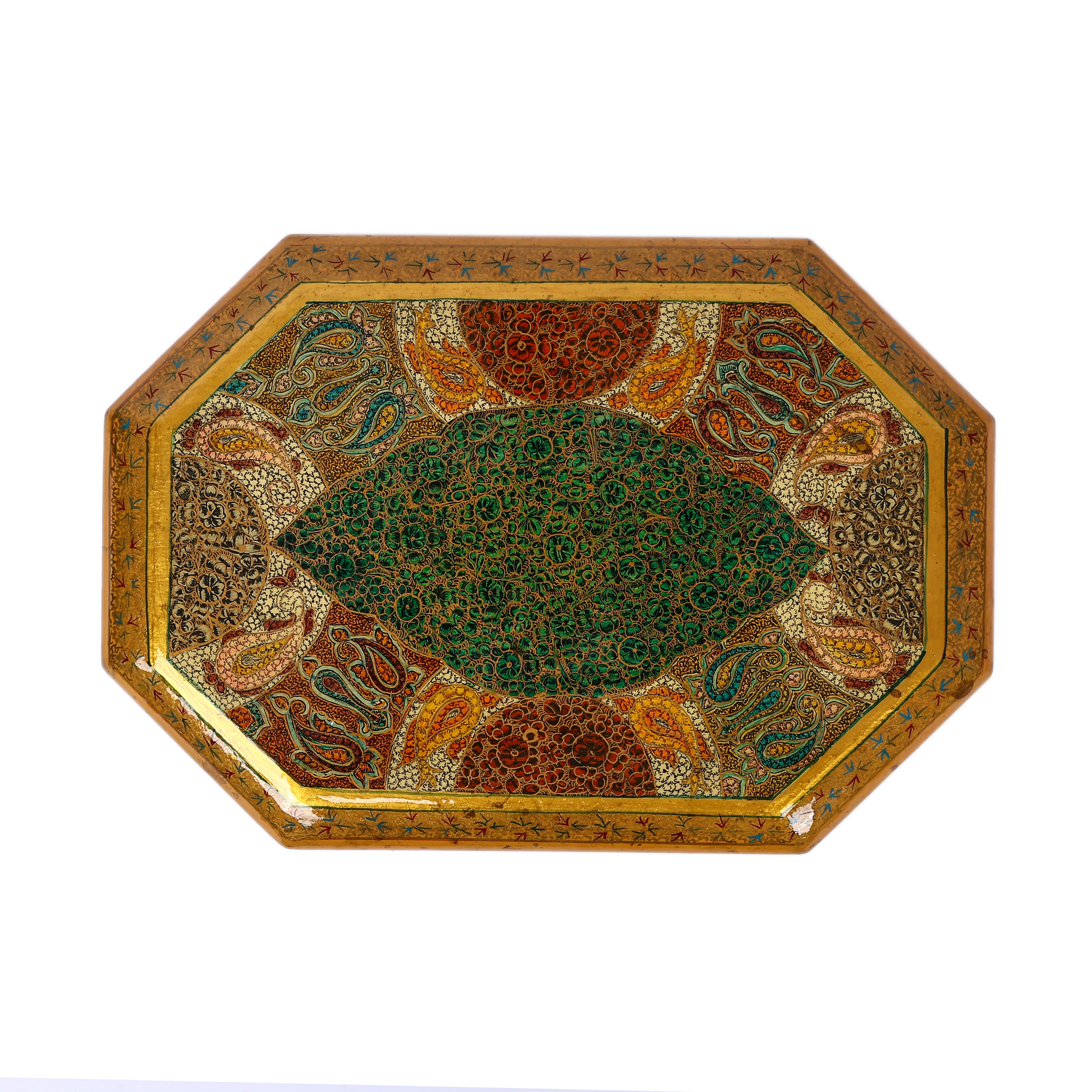 Multi Colored Paper Mache 8 Corner Box