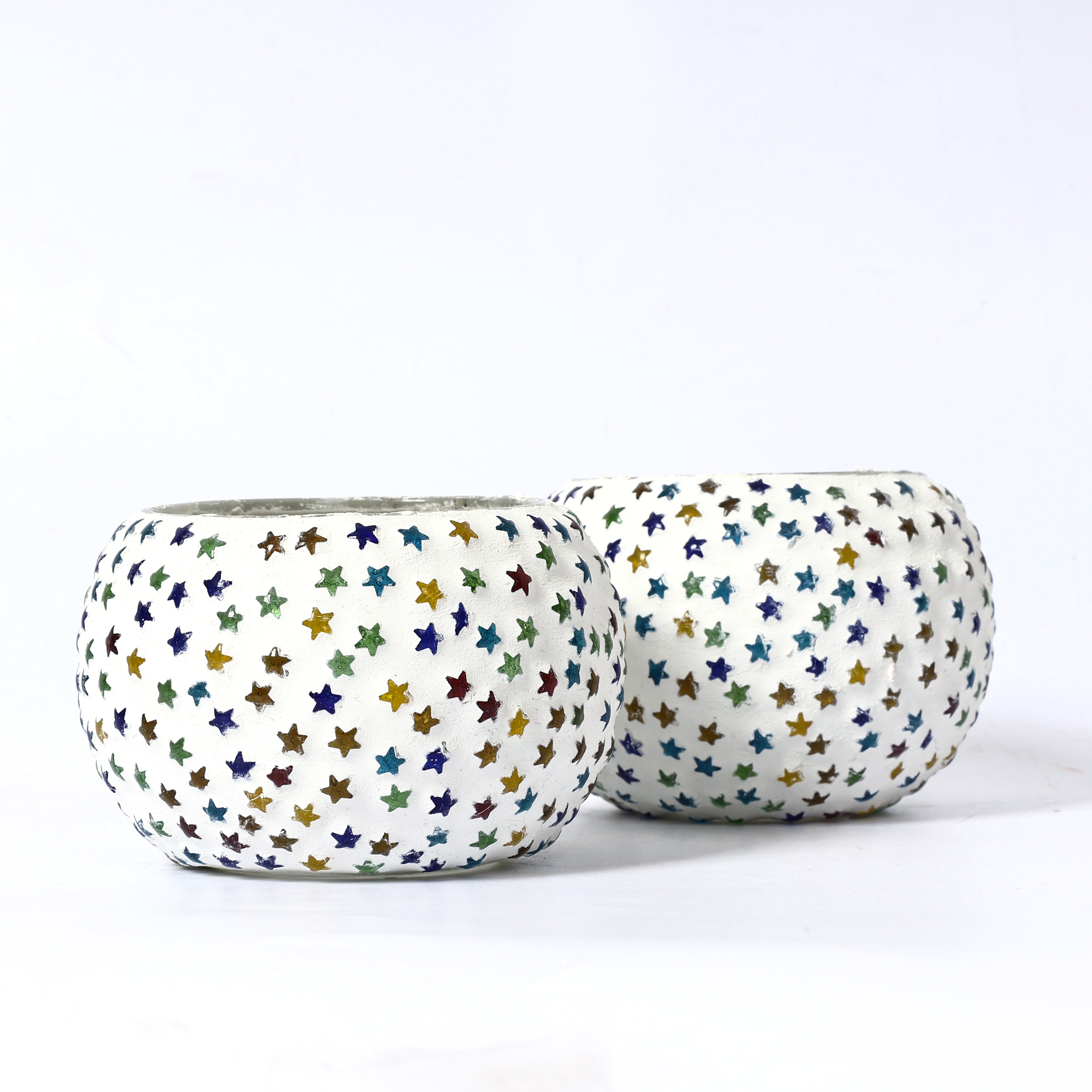 Multicolour Mosaic T-light Holders