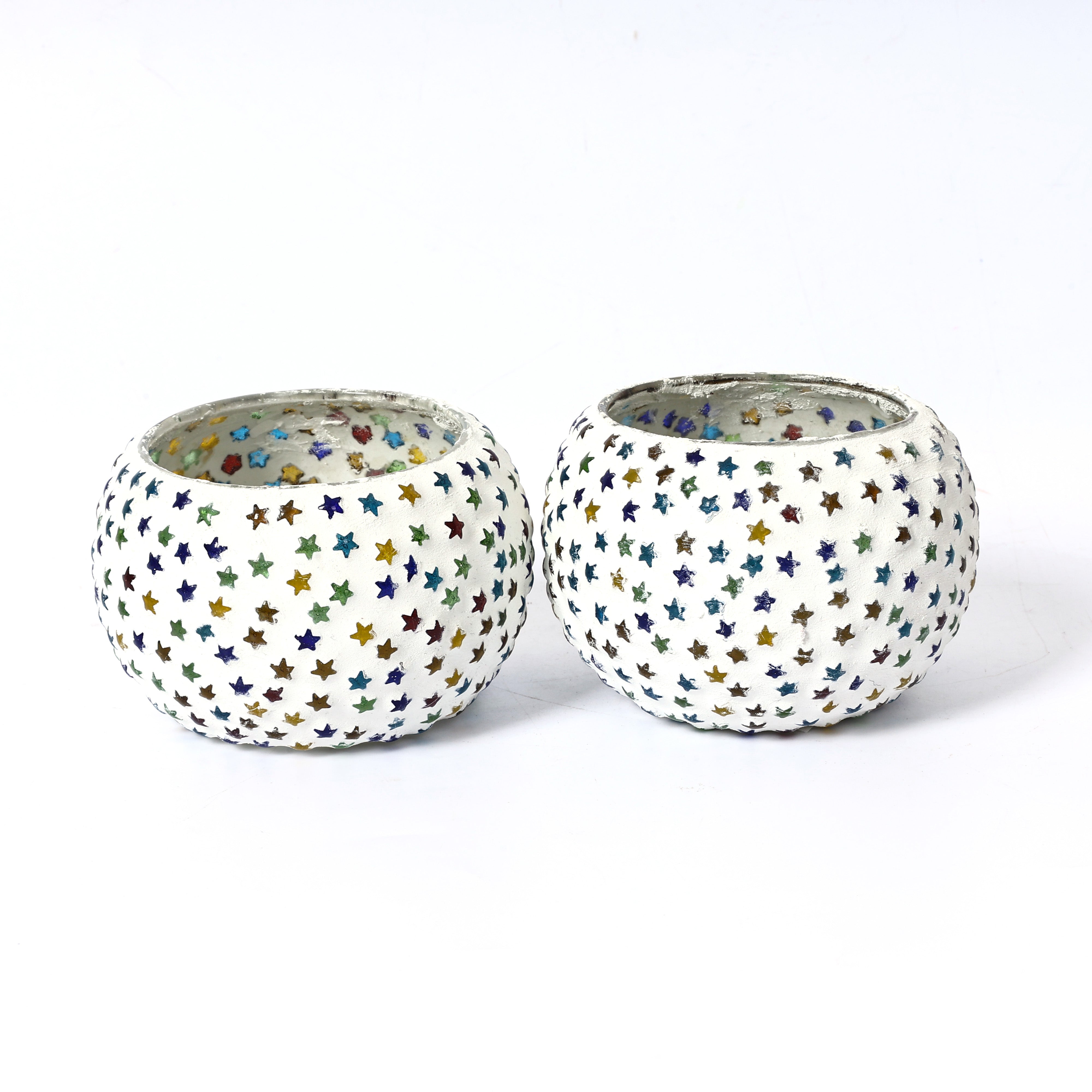 Multicolour Mosaic T-light Holders