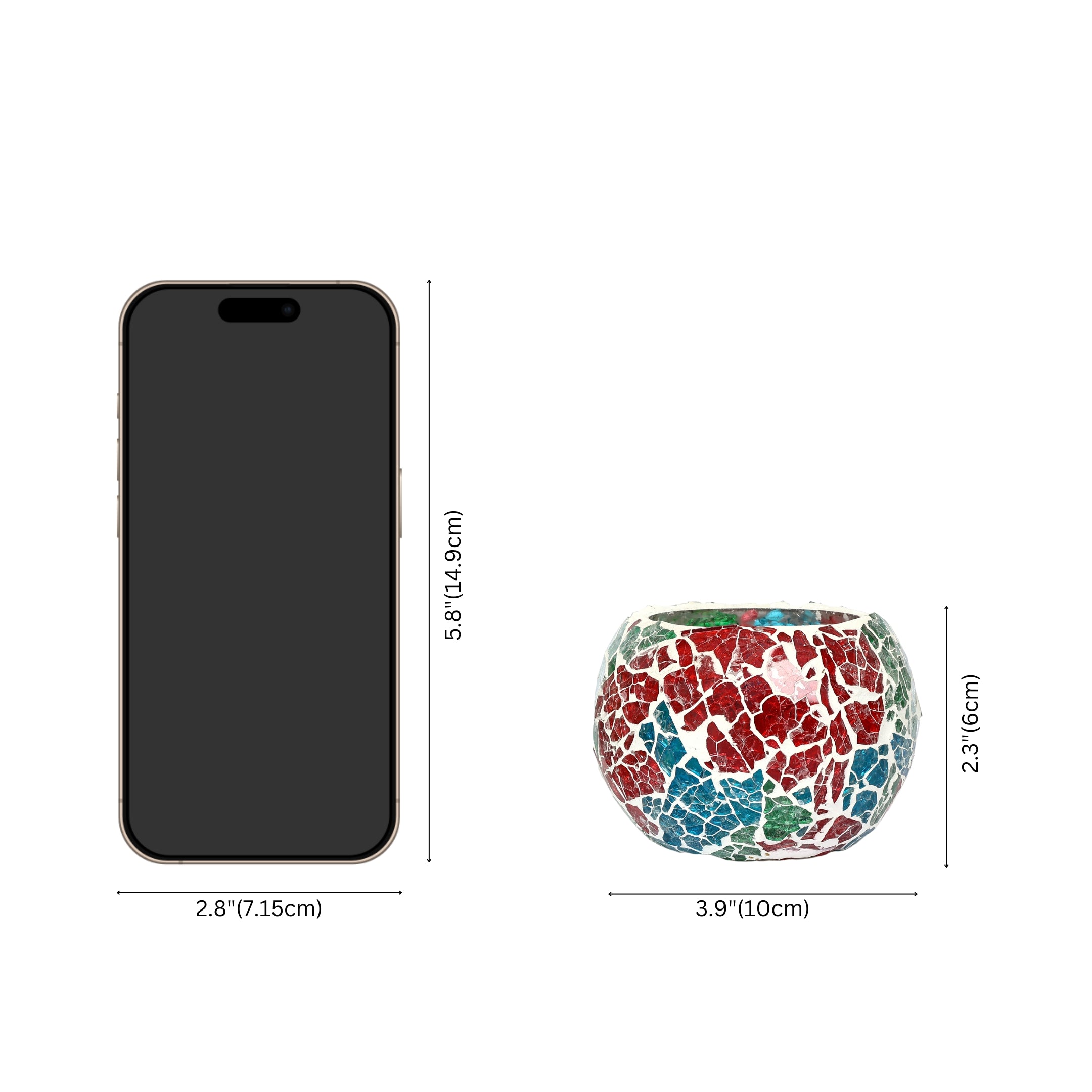 Multicolour Mosaic T-light Holders