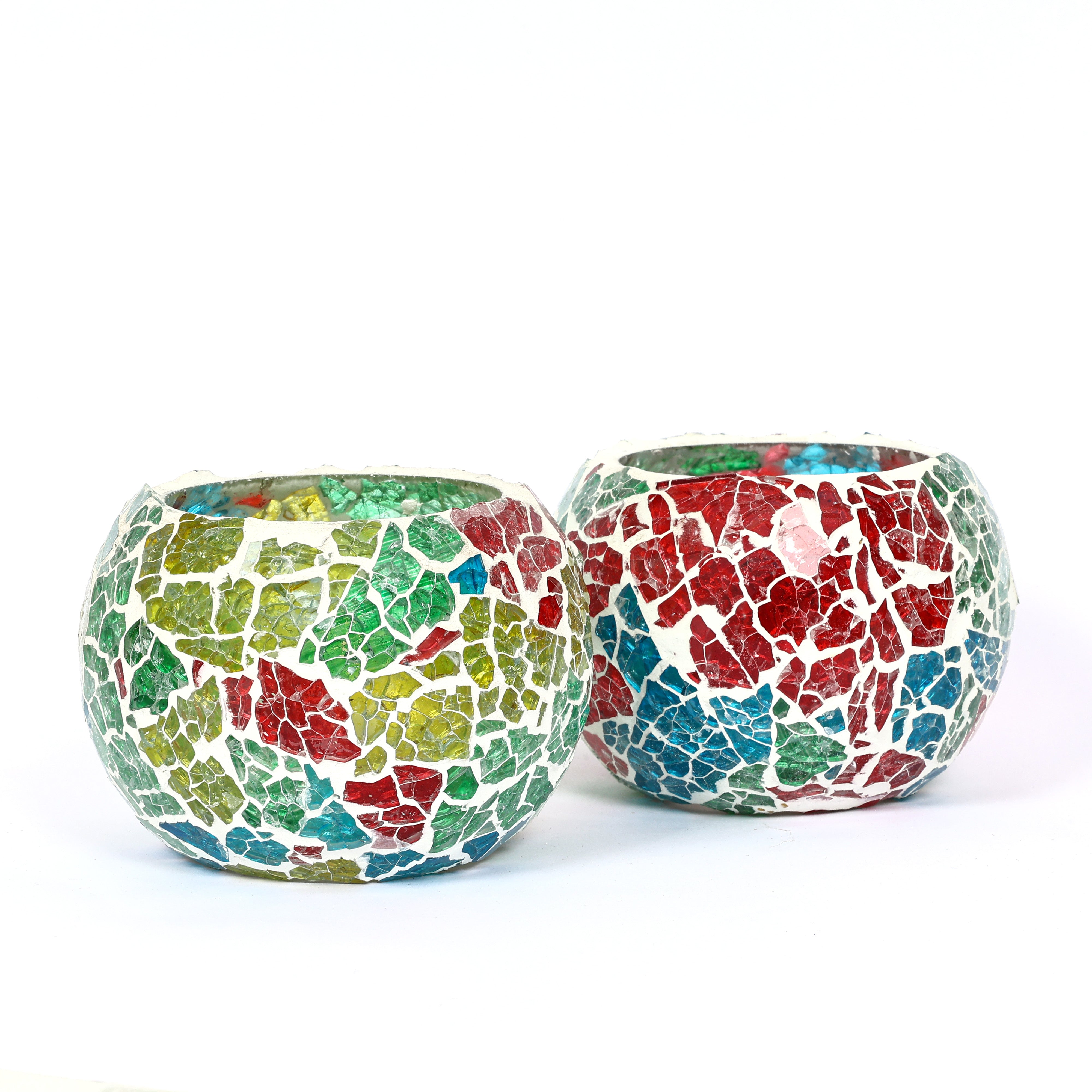 Multicolour Mosaic T-light Holders