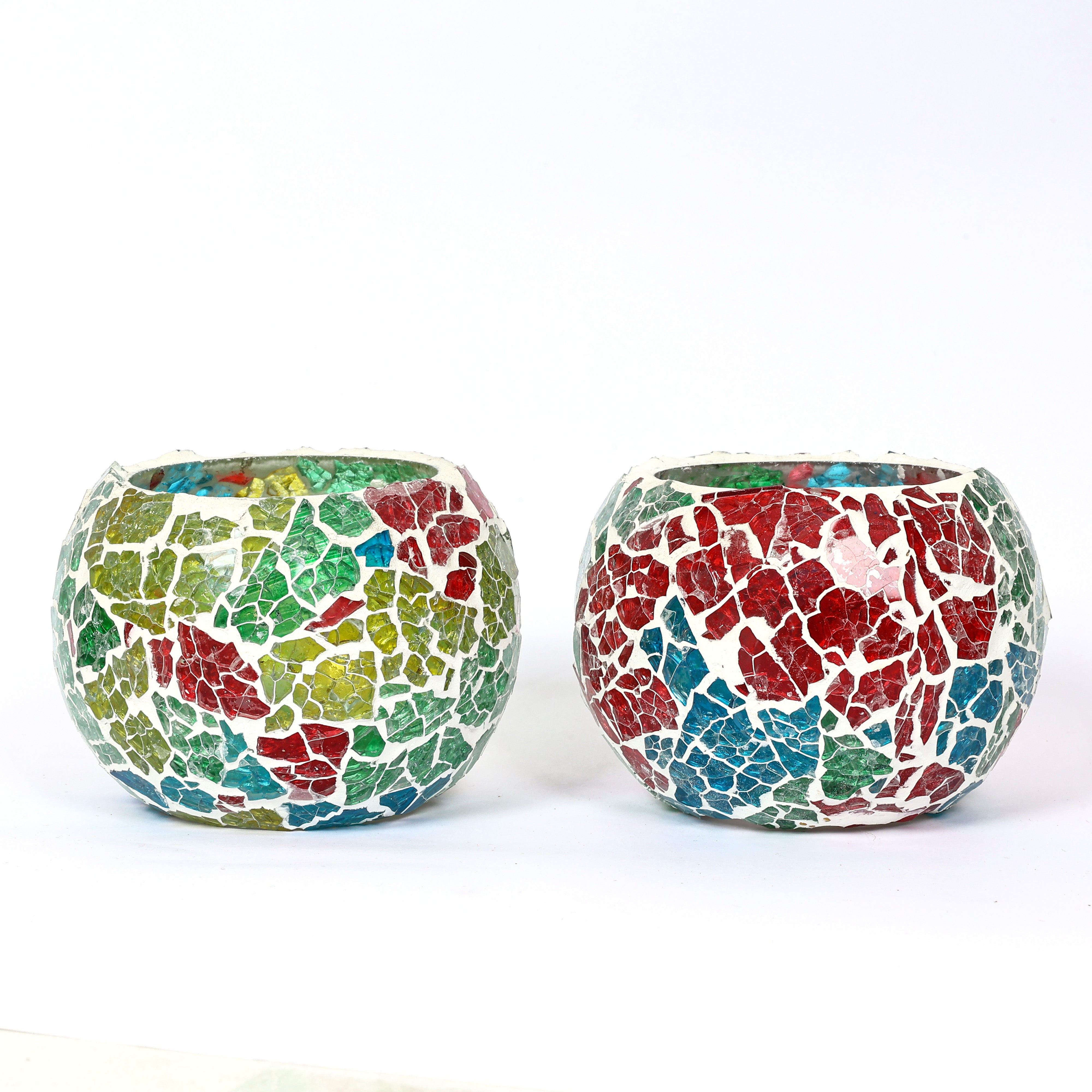 Multicolour Mosaic T-light Holders