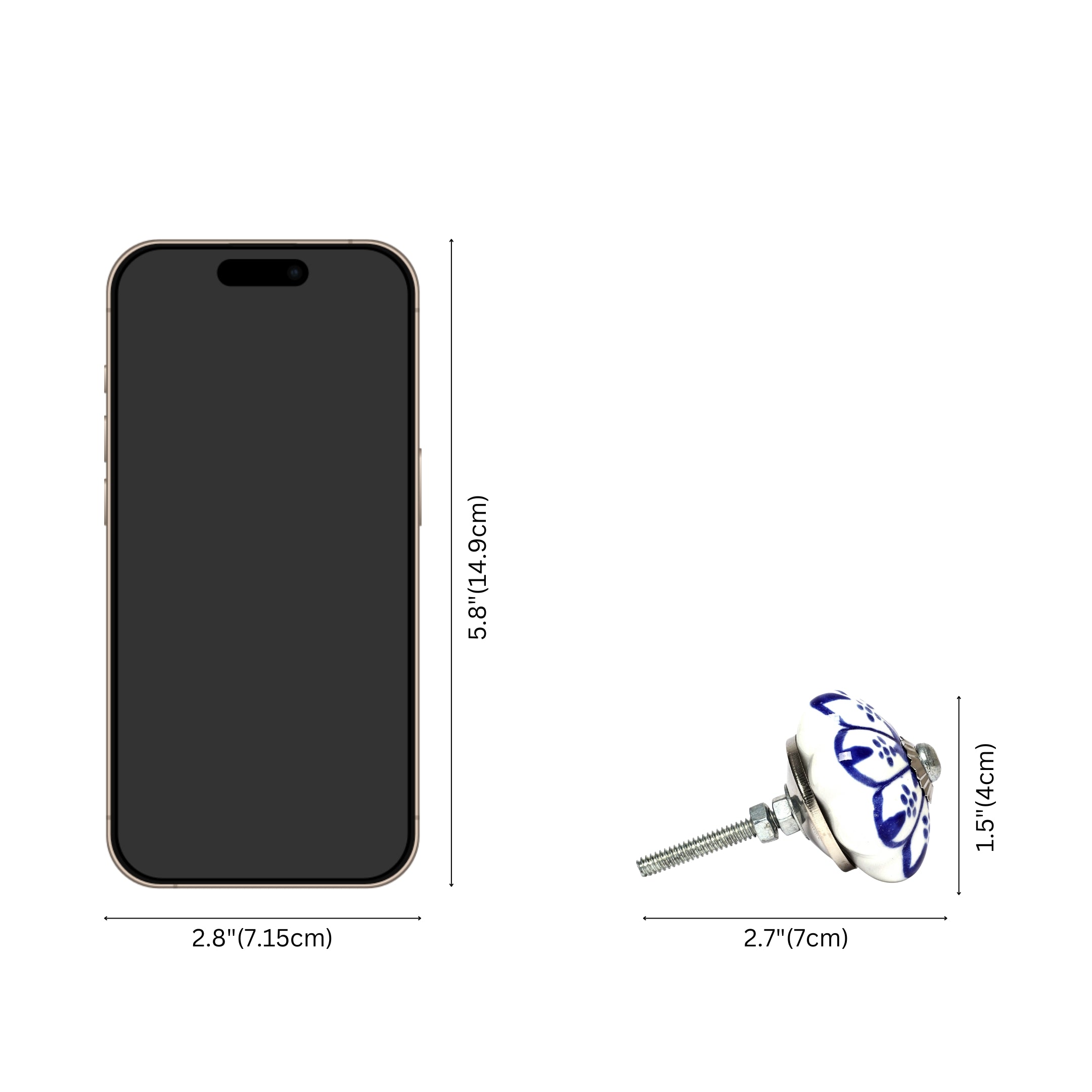 Multicoloured Handcrafted and Hand painted Ceramic Knobs—Round and Melon Shaped—Set of 12—Abstract Design