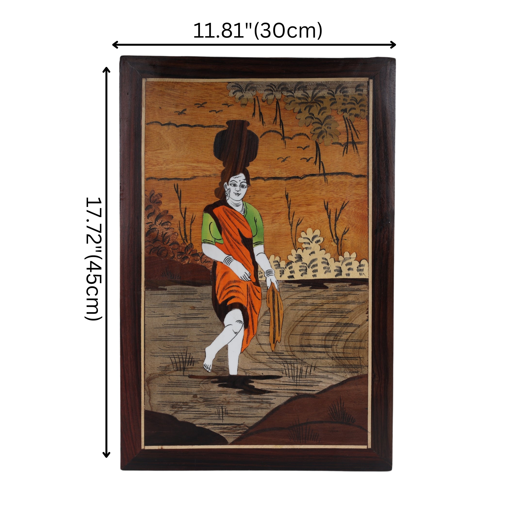 Mysore Inlay Rural Life Wall Decor