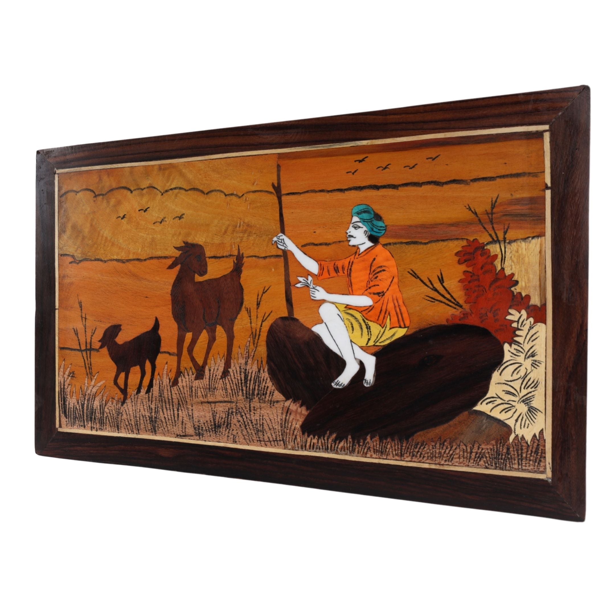 Mysore Inlay Rural Life Wall Decor
