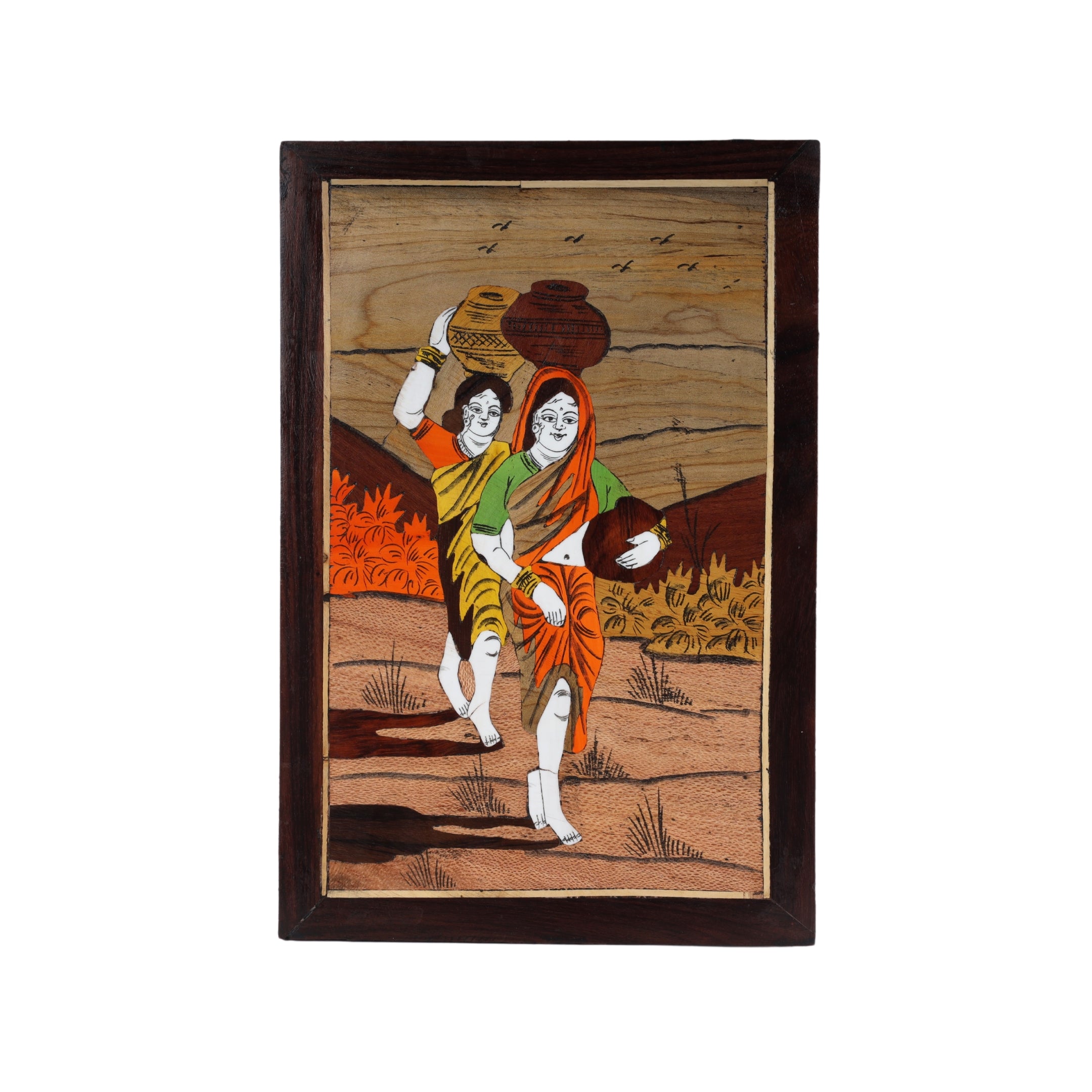 Mysore Inlay  Rural Life Wall Decor
