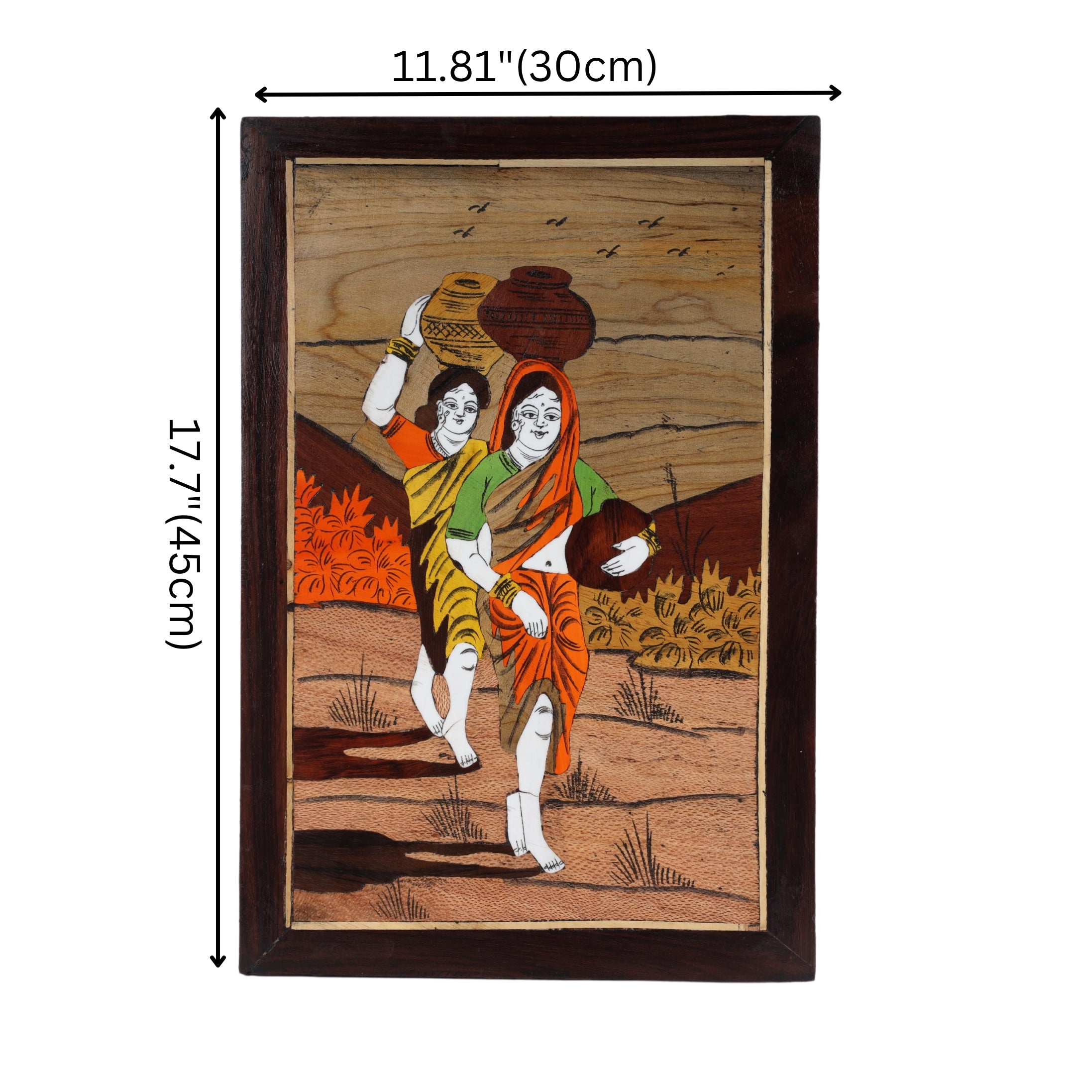 Mysore Inlay  Rural Life Wall Decor