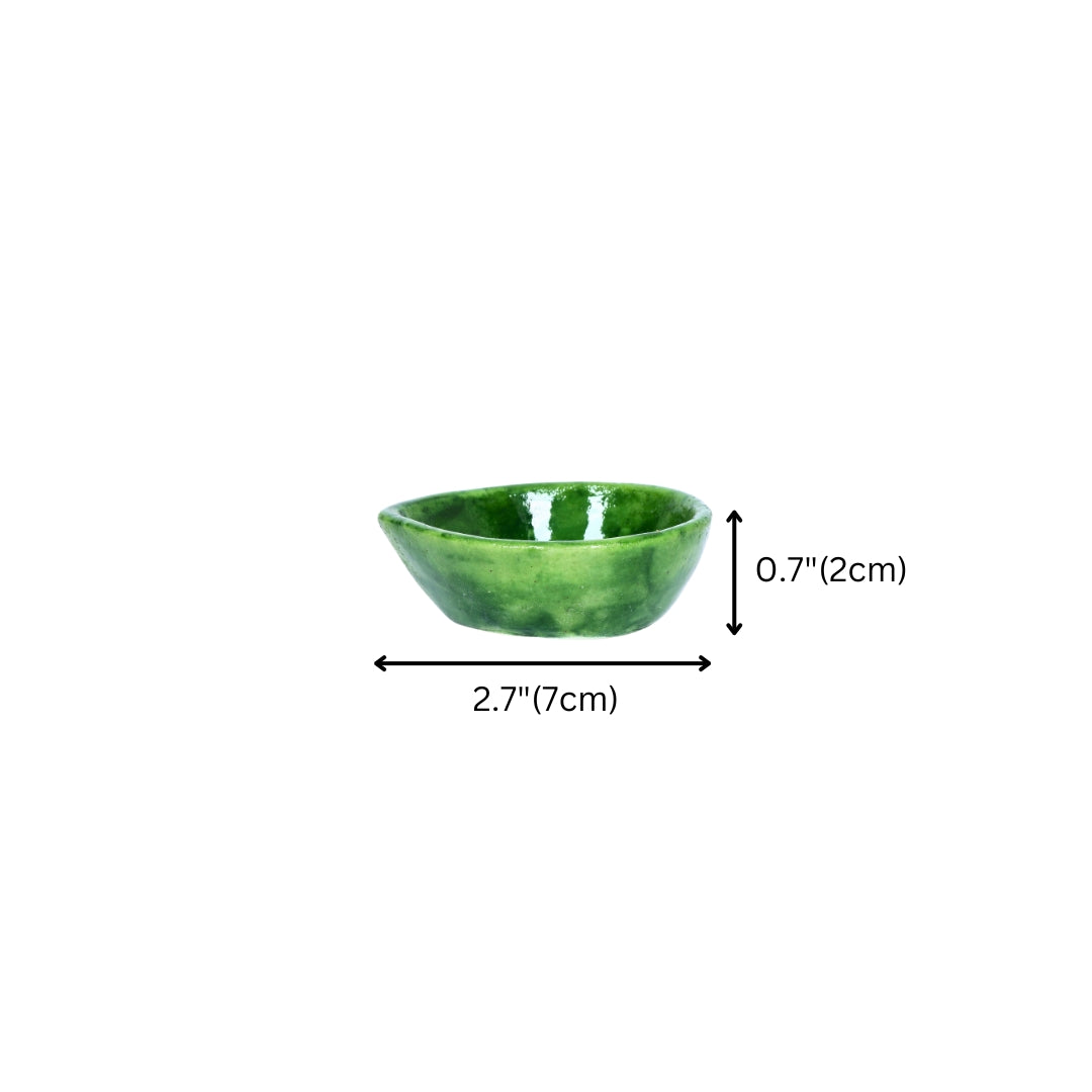 Natriel Blue Pottery Diyas - Set of 4—Green