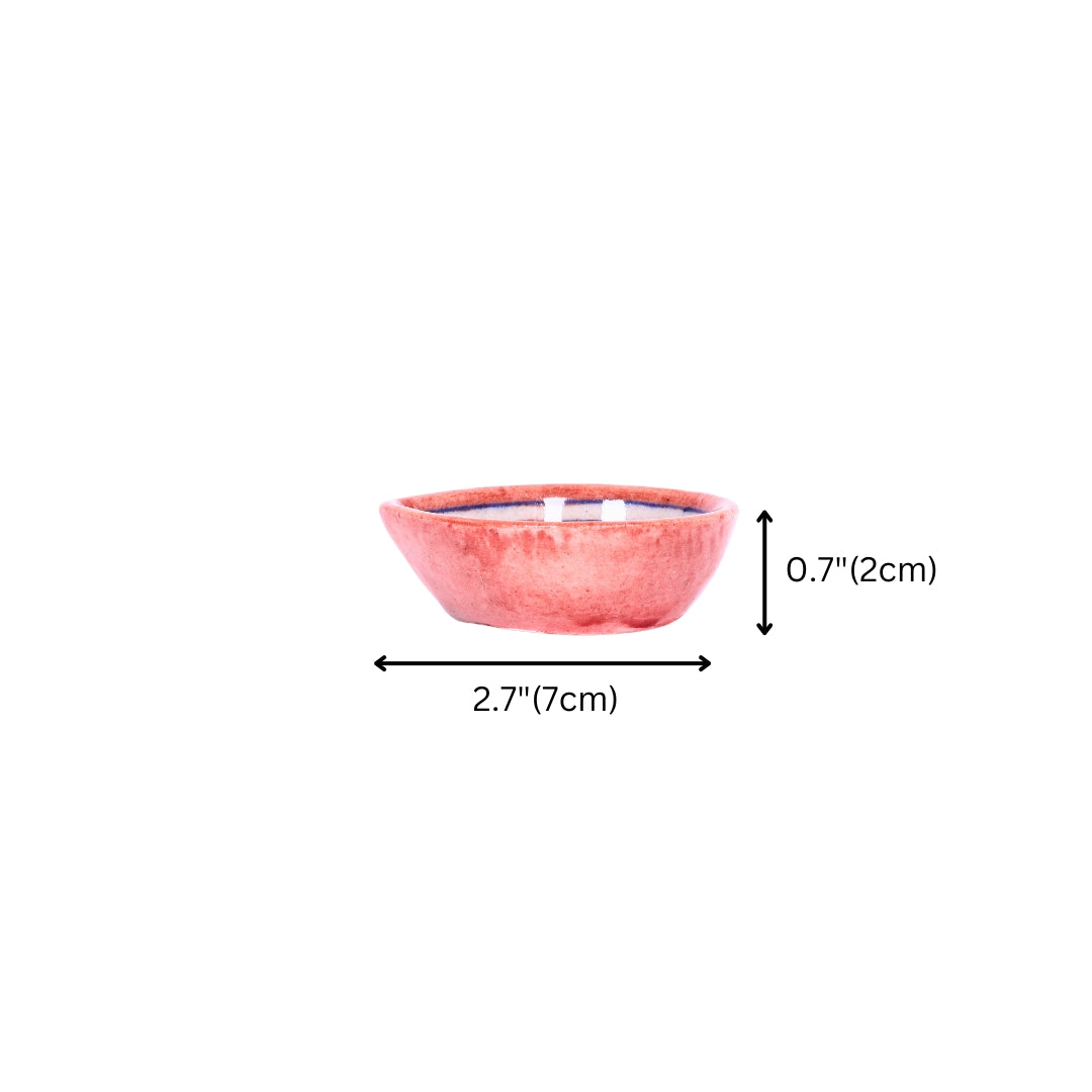 Natriel Blue Pottery Diyas - Set of 4 pink