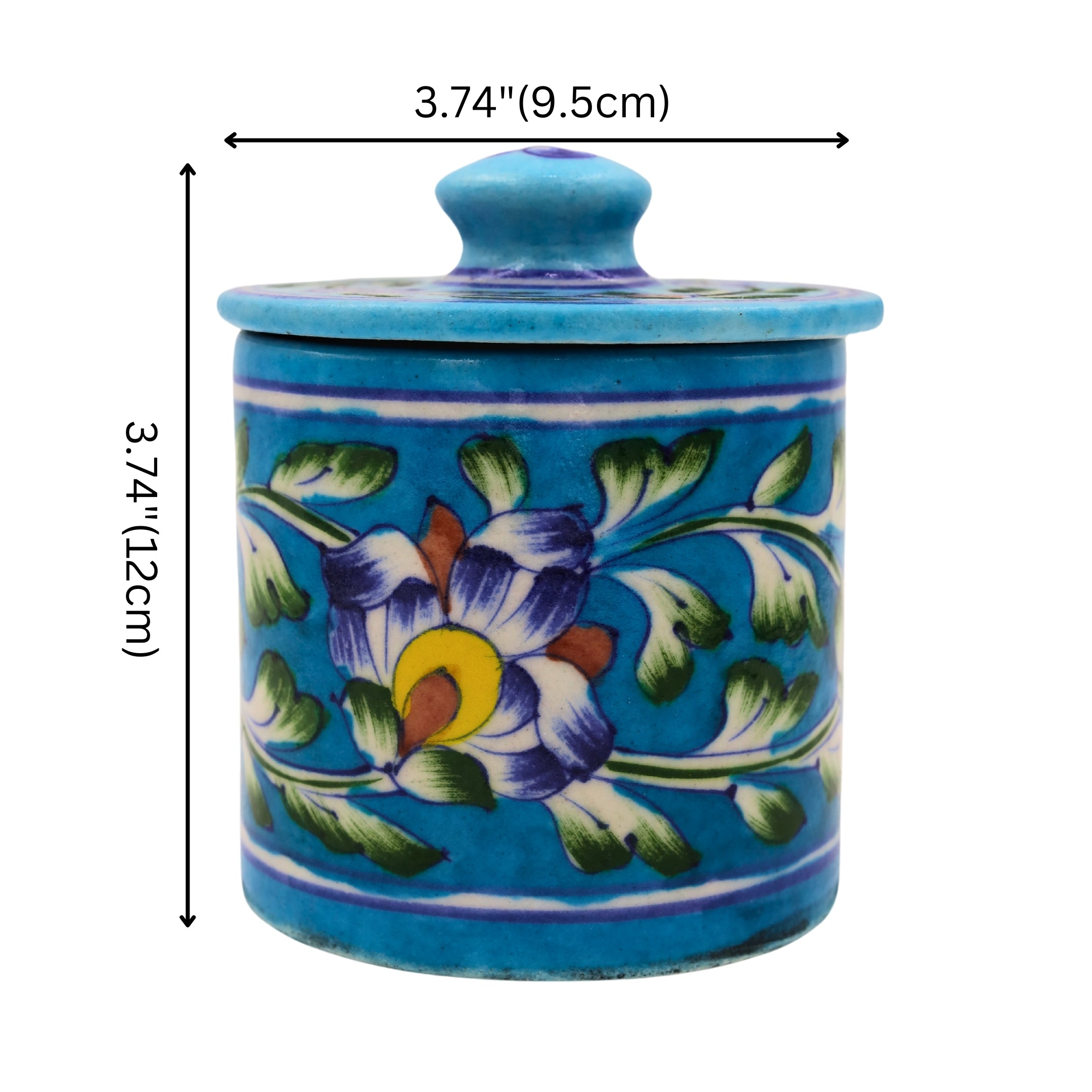 Natriel Blue Pottery Jar with Lid