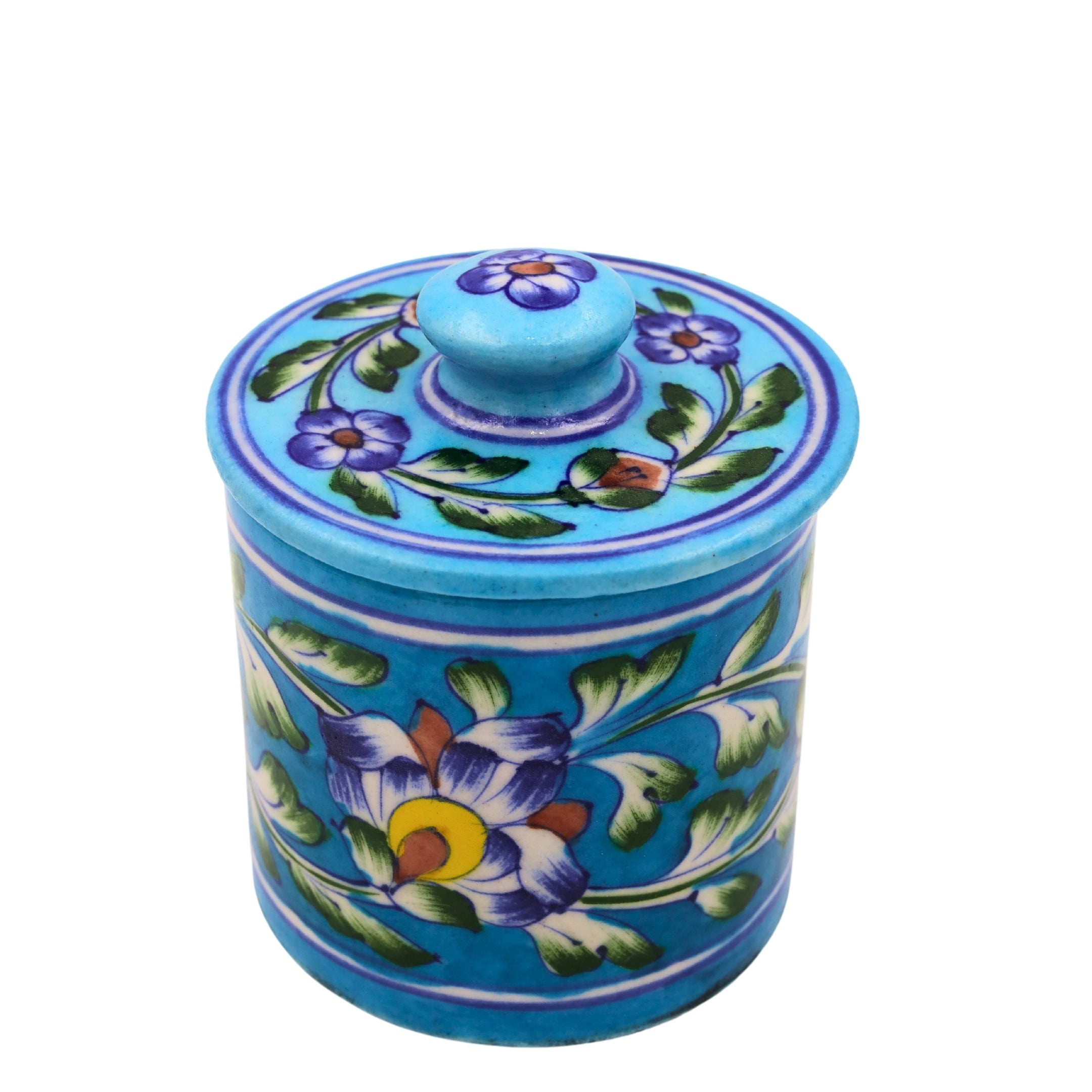 Natriel Blue Pottery Jar with Lid