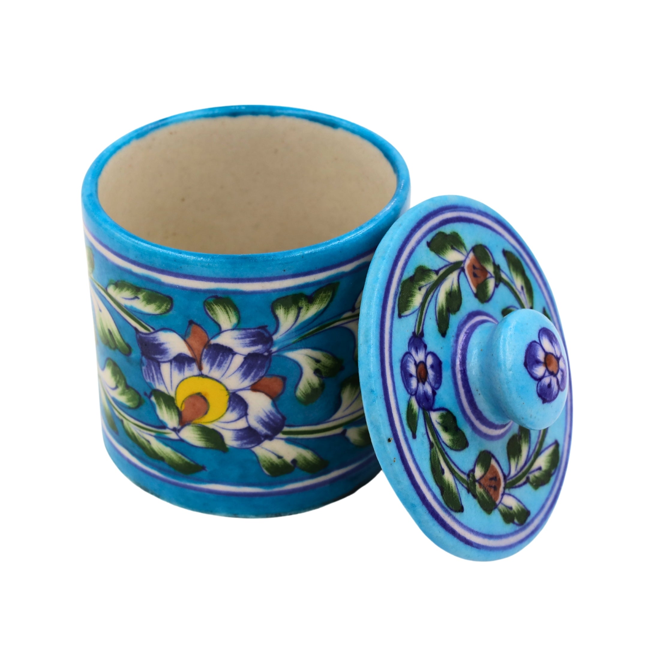 Natriel Blue Pottery Jar with Lid