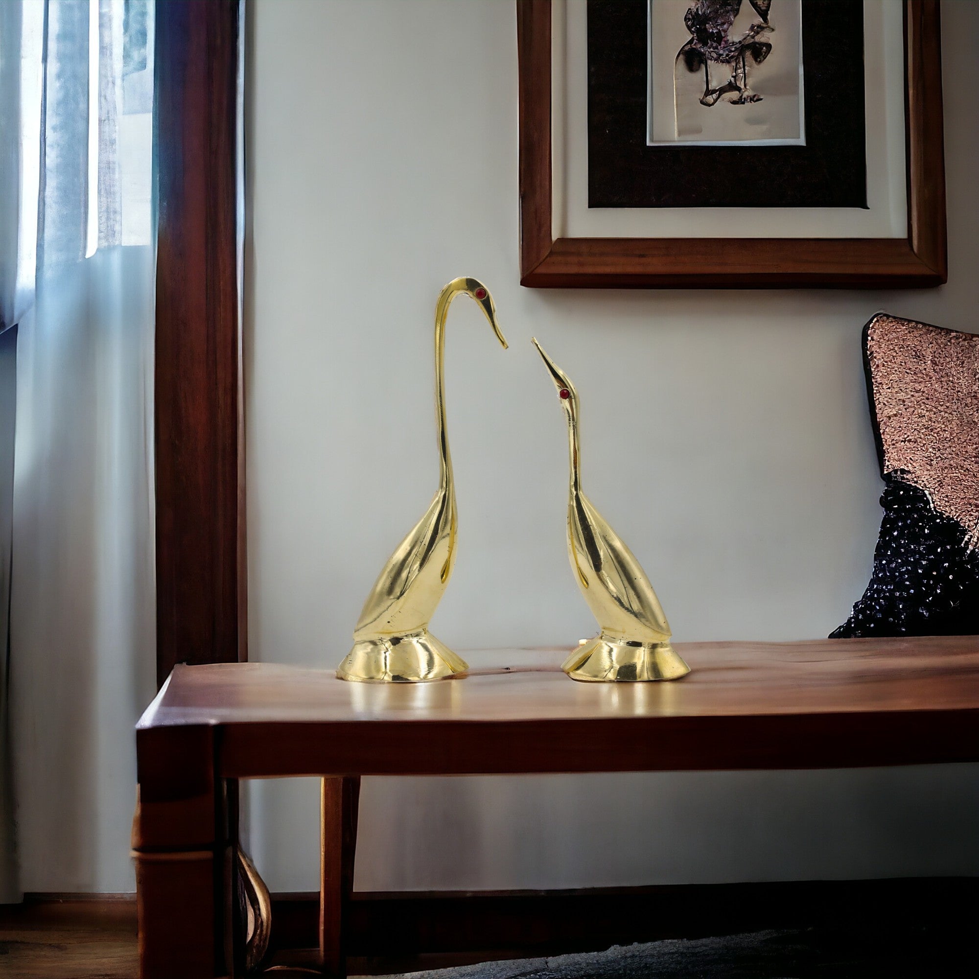 Natriel Brass Swan Pair
