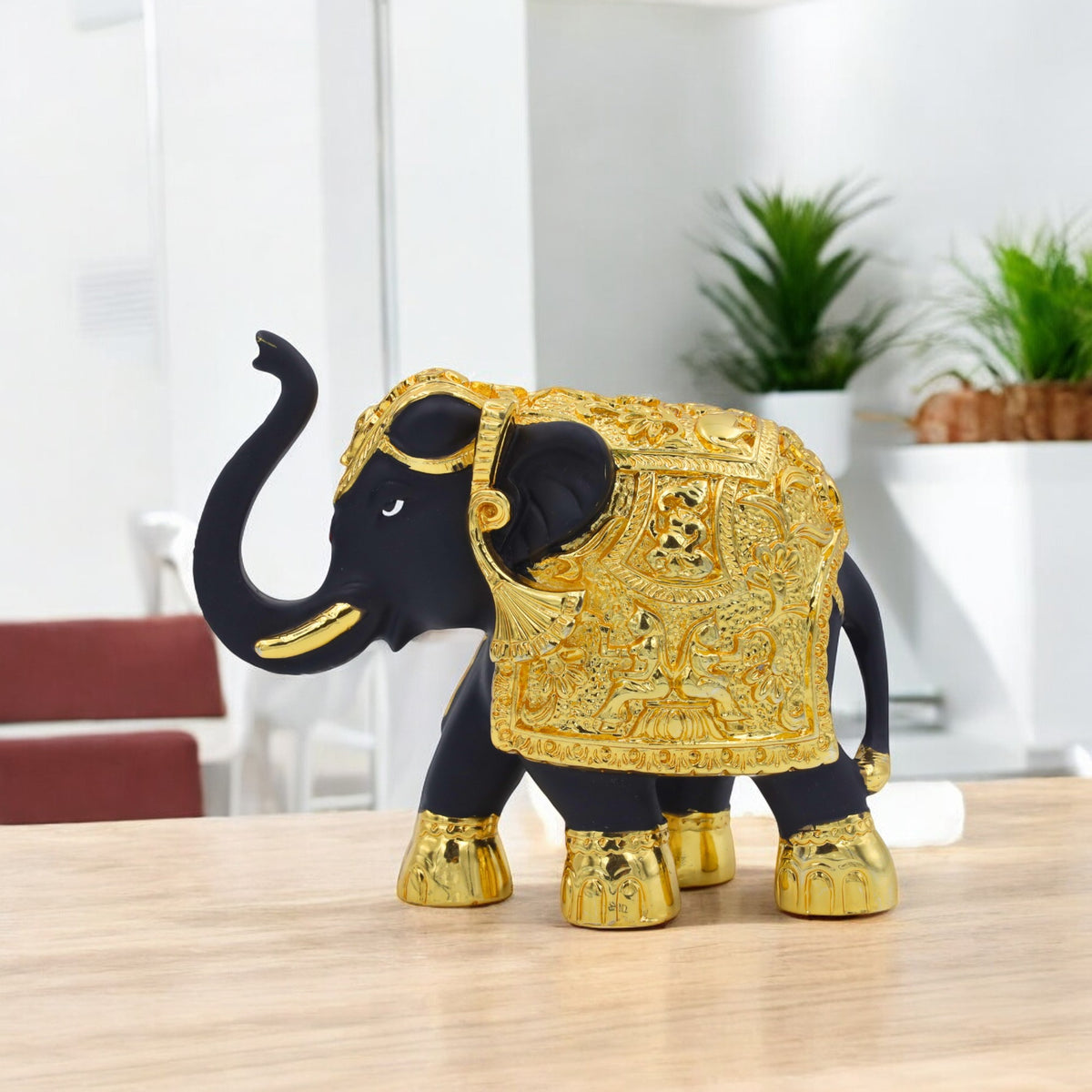 Gold-Plated Black Elephant Decor Piece – Elegant and Unique Home Accen ...