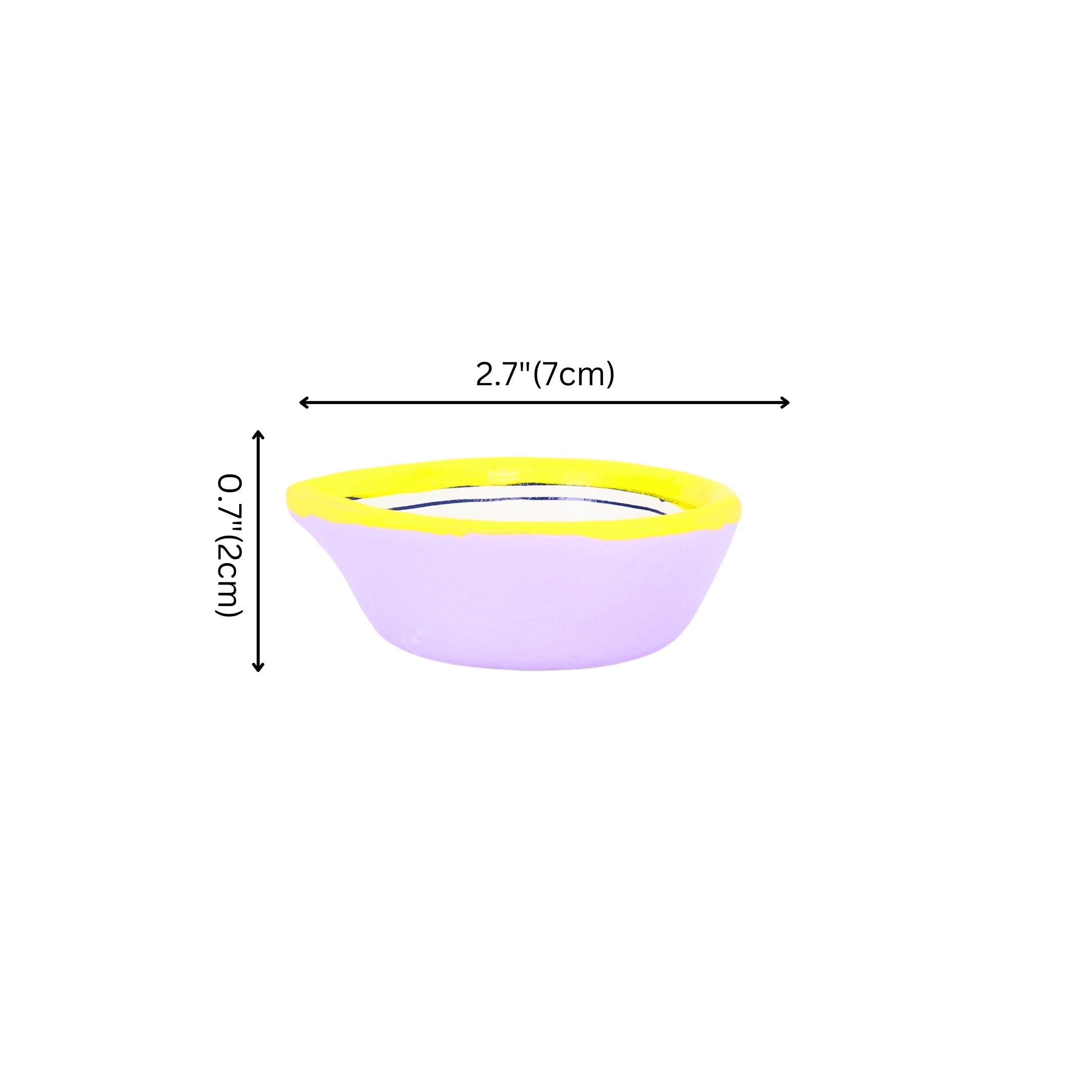 Natriel Hand-Painted Ceramic Diyas - Set of 4 – Lavender and Yellow 