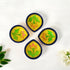 Natriel Hand-Painted Ceramic Diyas - Set of 4 – Yellow and Blue