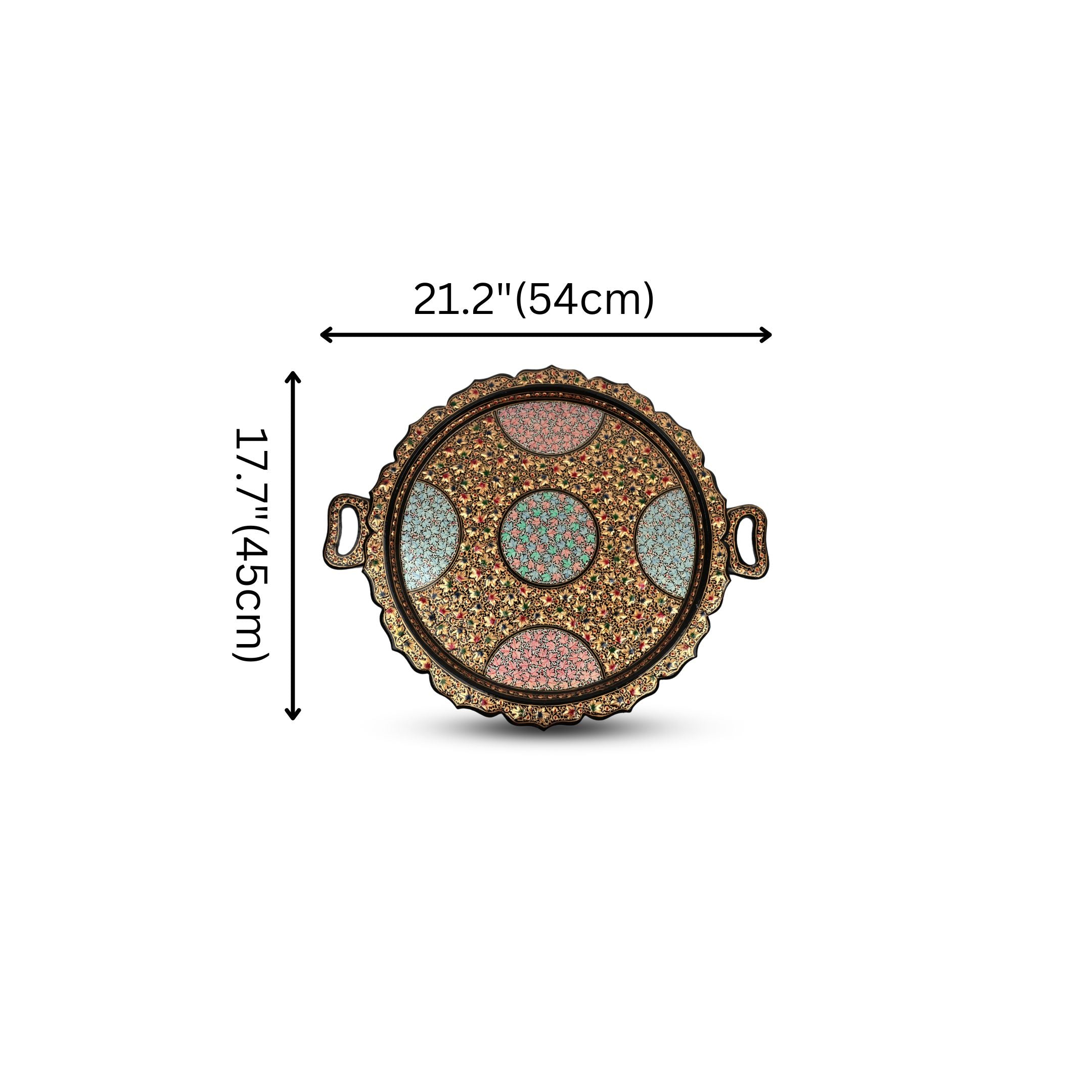 Natriel Kashmiri Papier Mache Round Tray