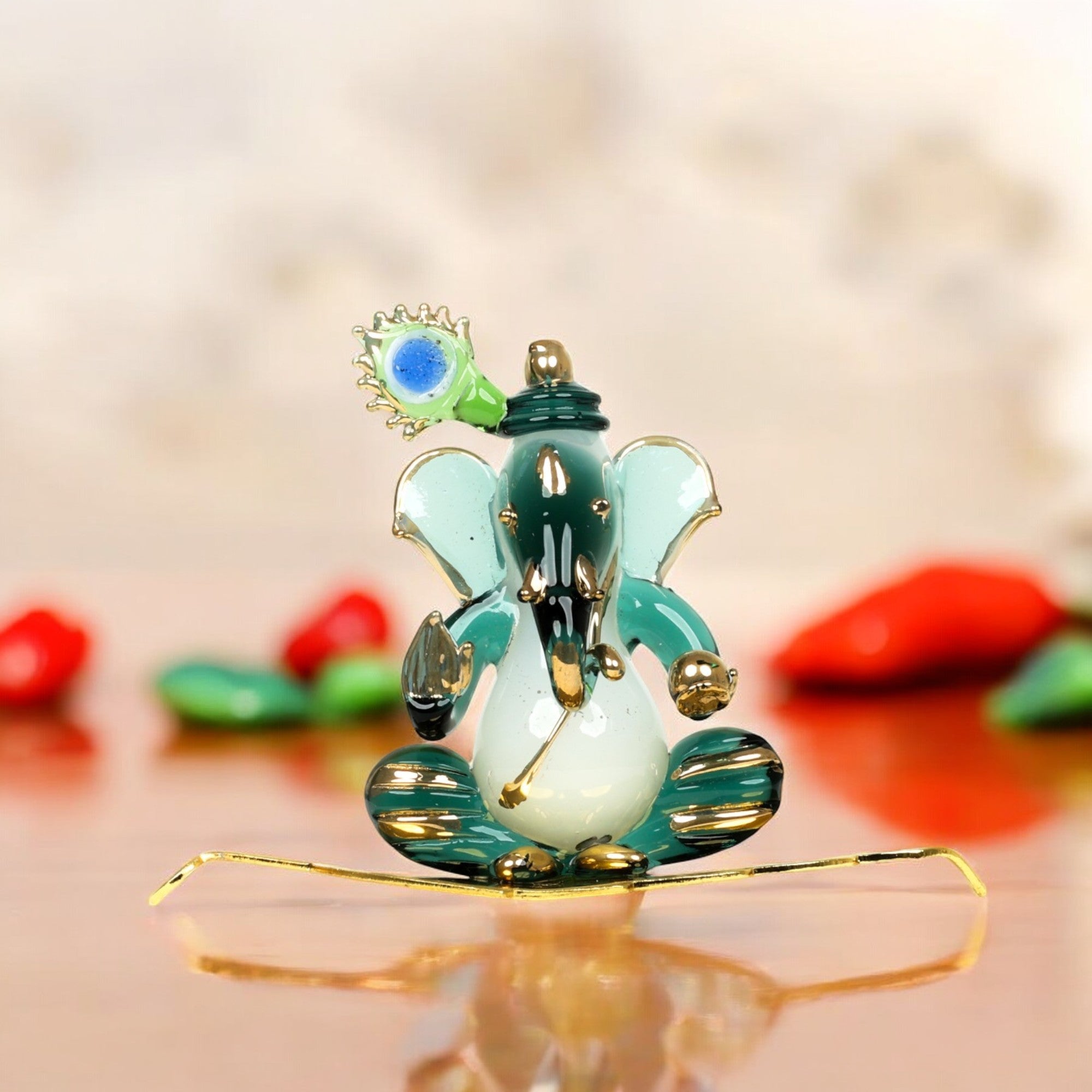 Natriel Lord Ganesha Glass Decorative Idol 