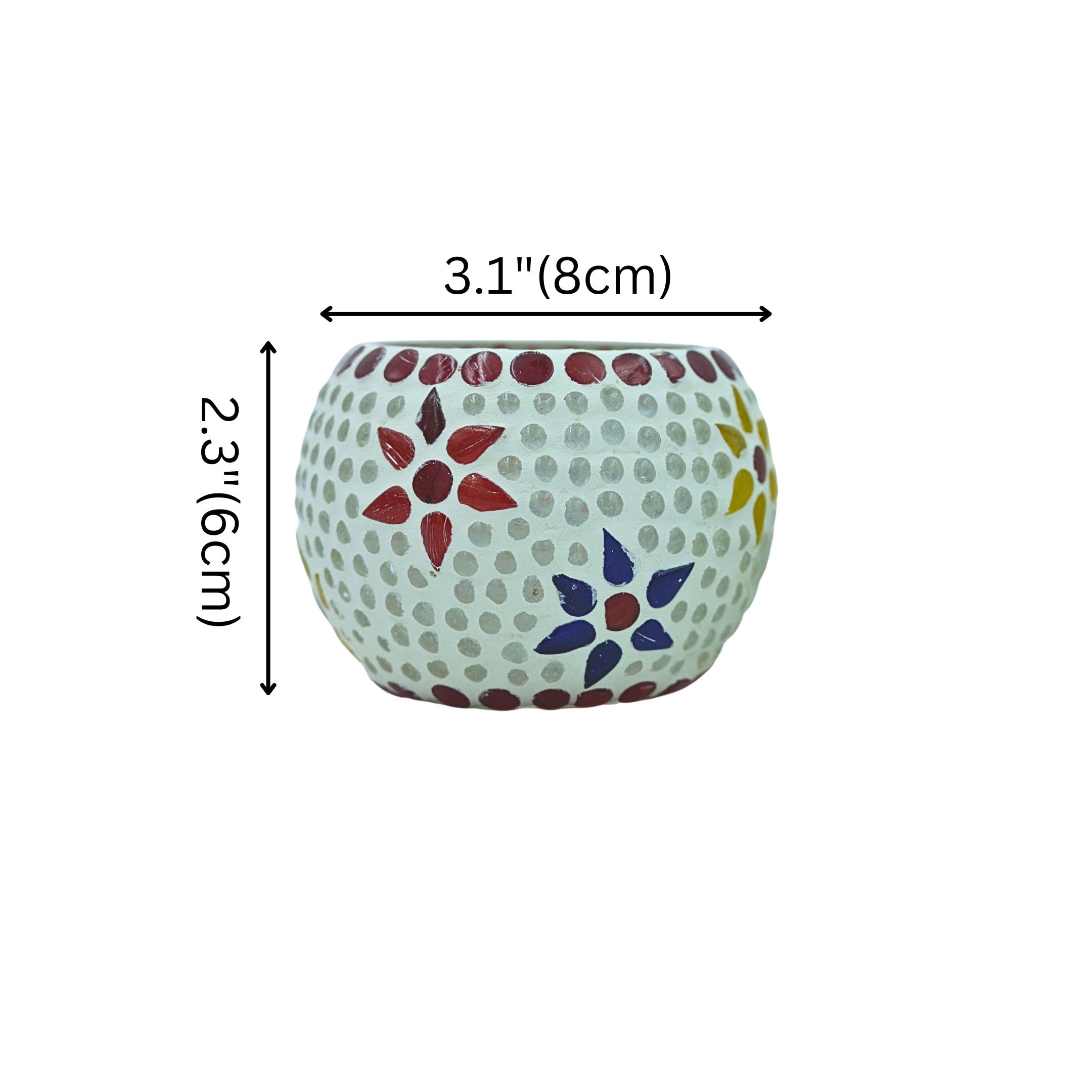 Natriel Mosaic T-light - Floral Pattern - Set of 2