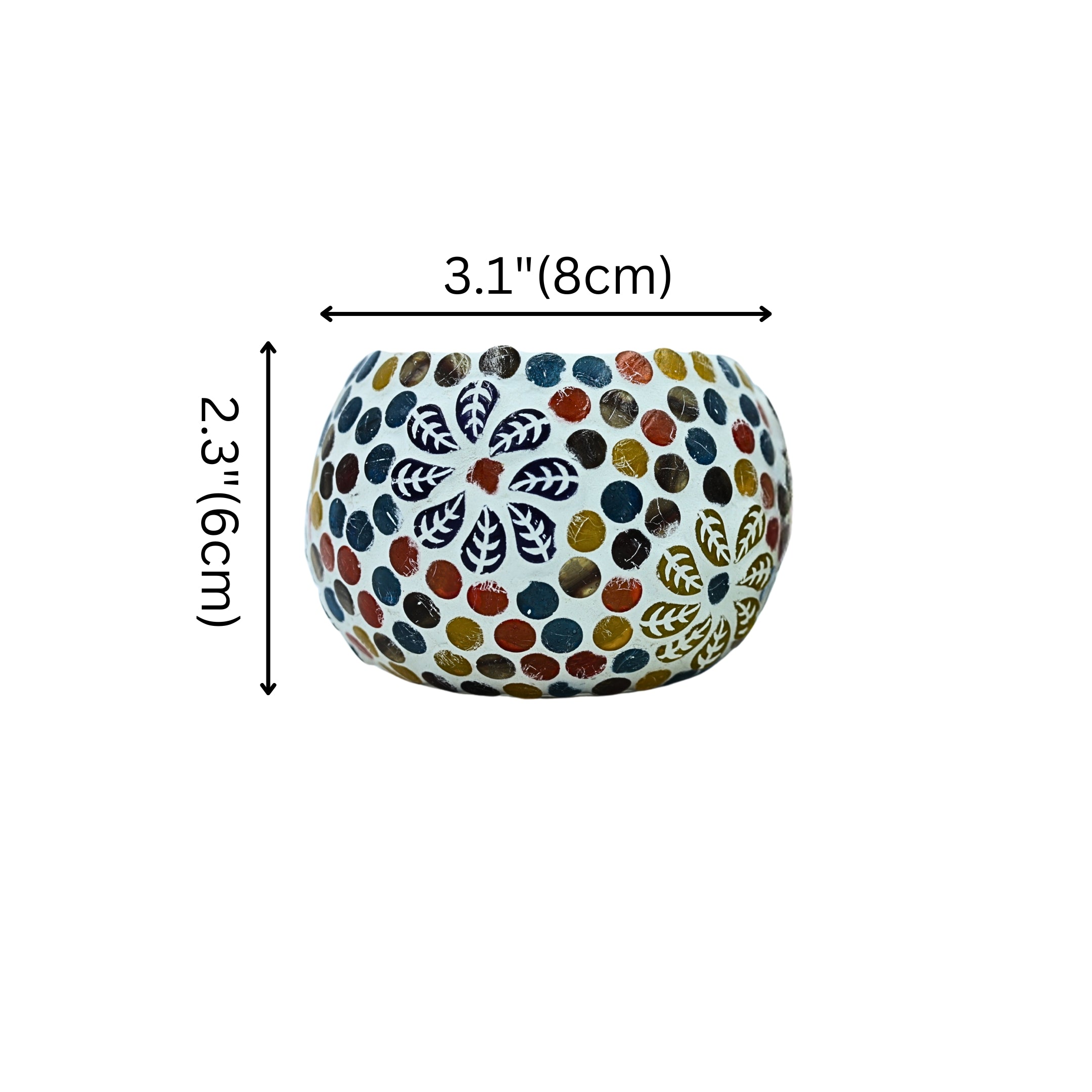 Mosaic T-light - Floral Pattern - Set of 2