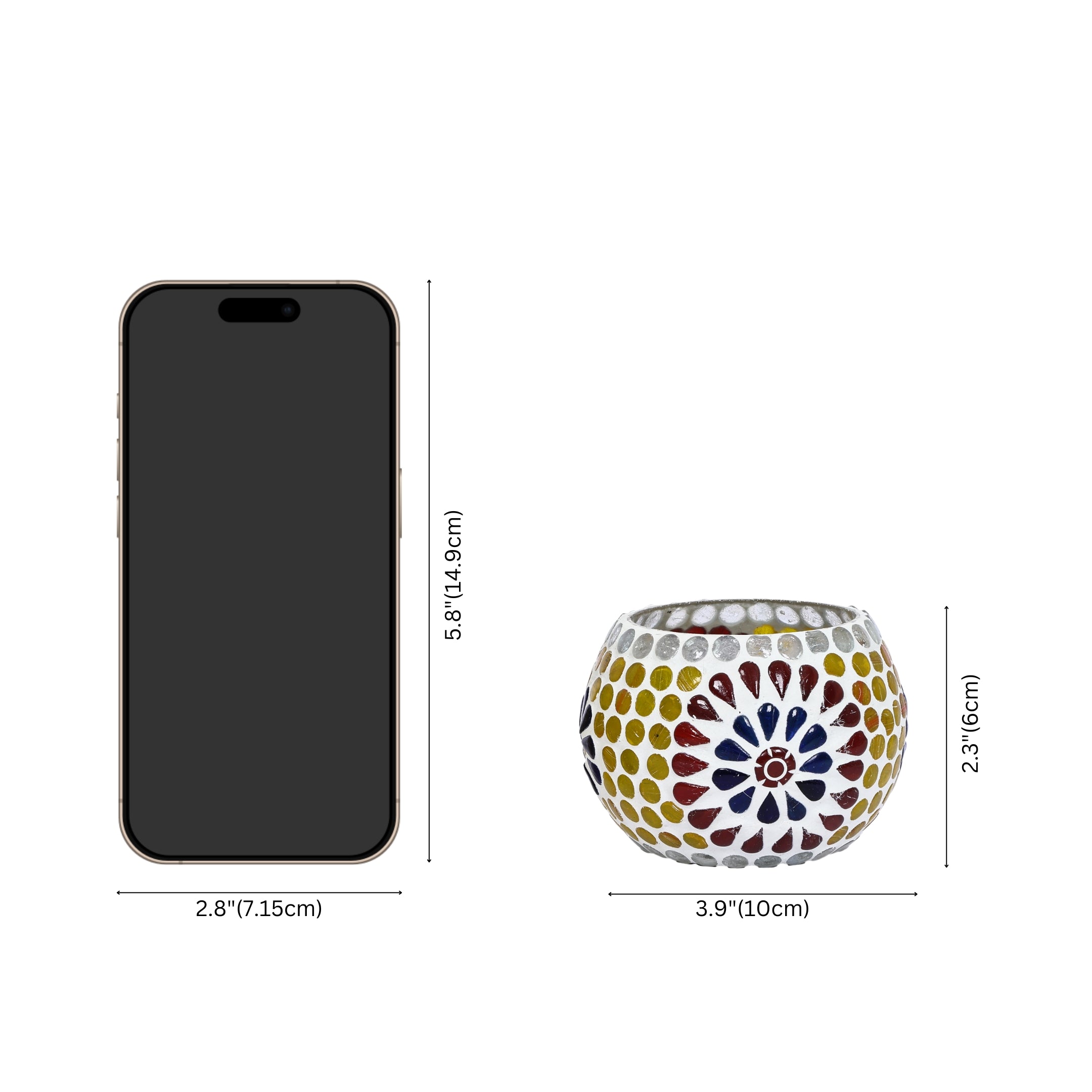 Natriel Multicolour Mosaic T-light Holders