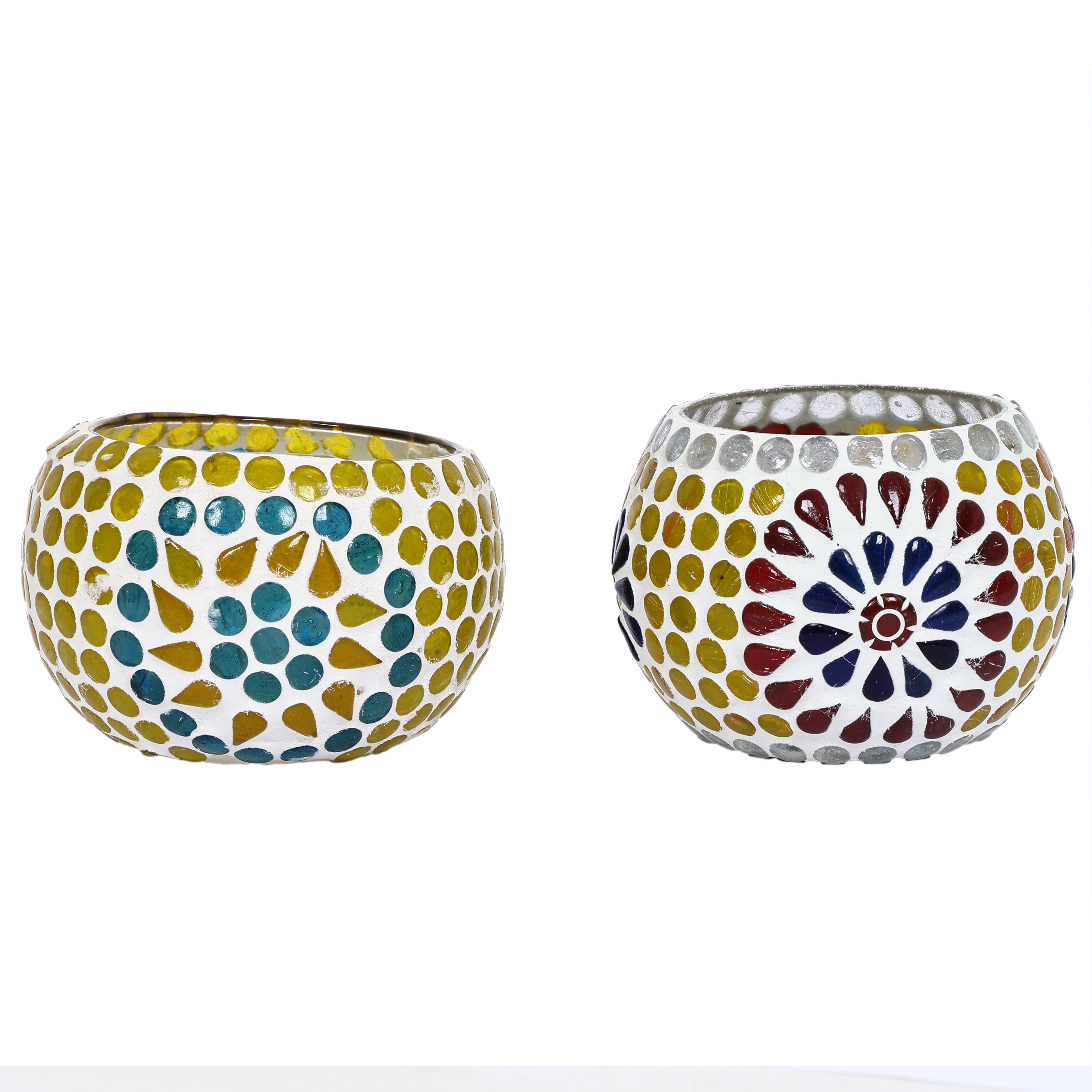 Natriel Multicolour Mosaic T-light Holders