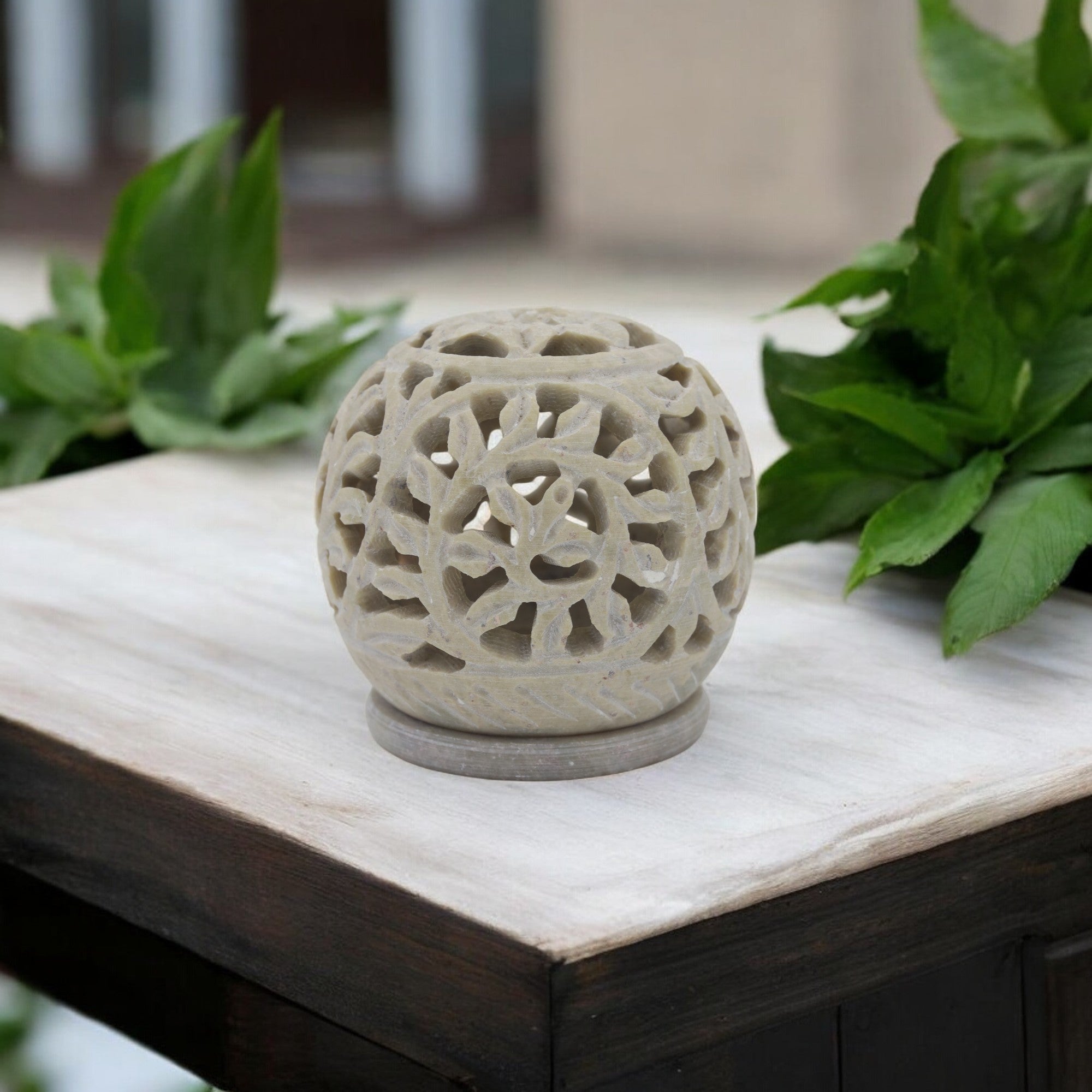 Natriel Soapstone T-light Candle Holder