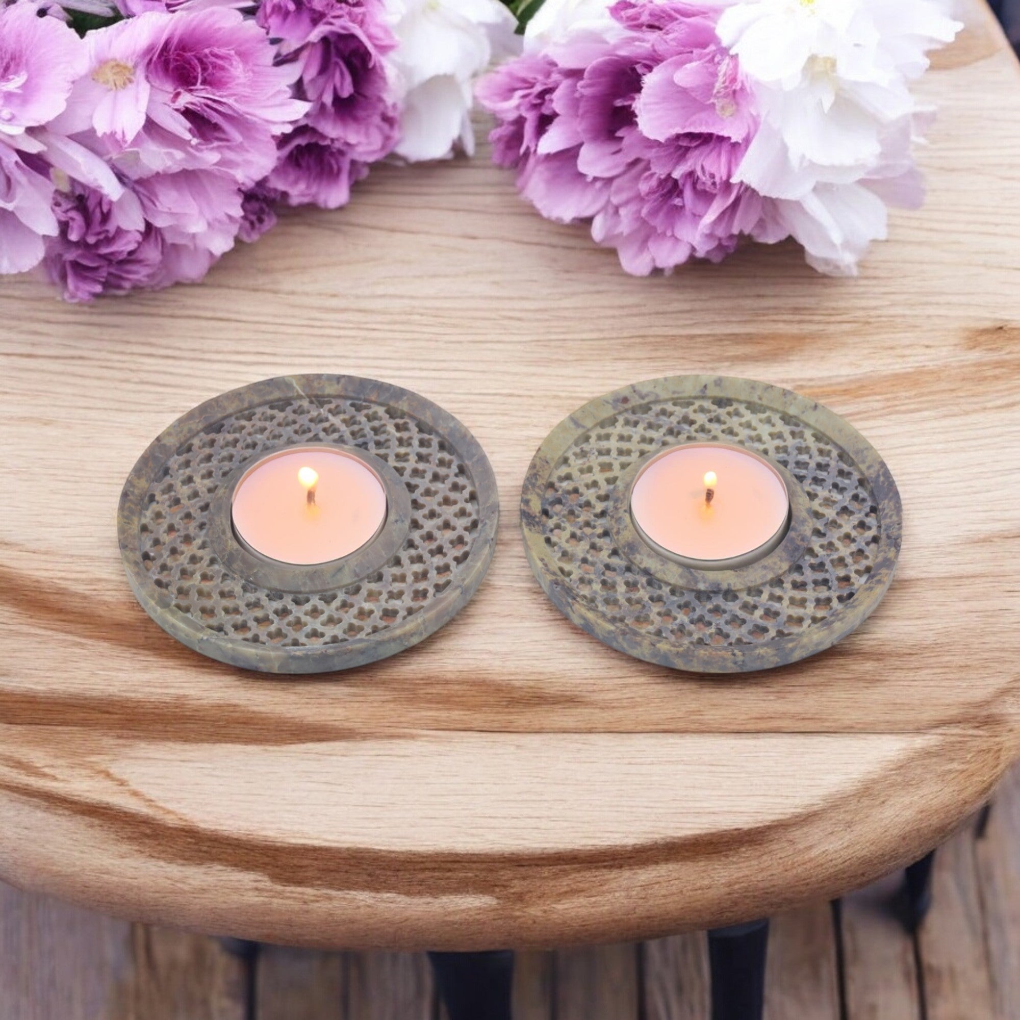 Natriel Soapstone T-light Candle Holder 