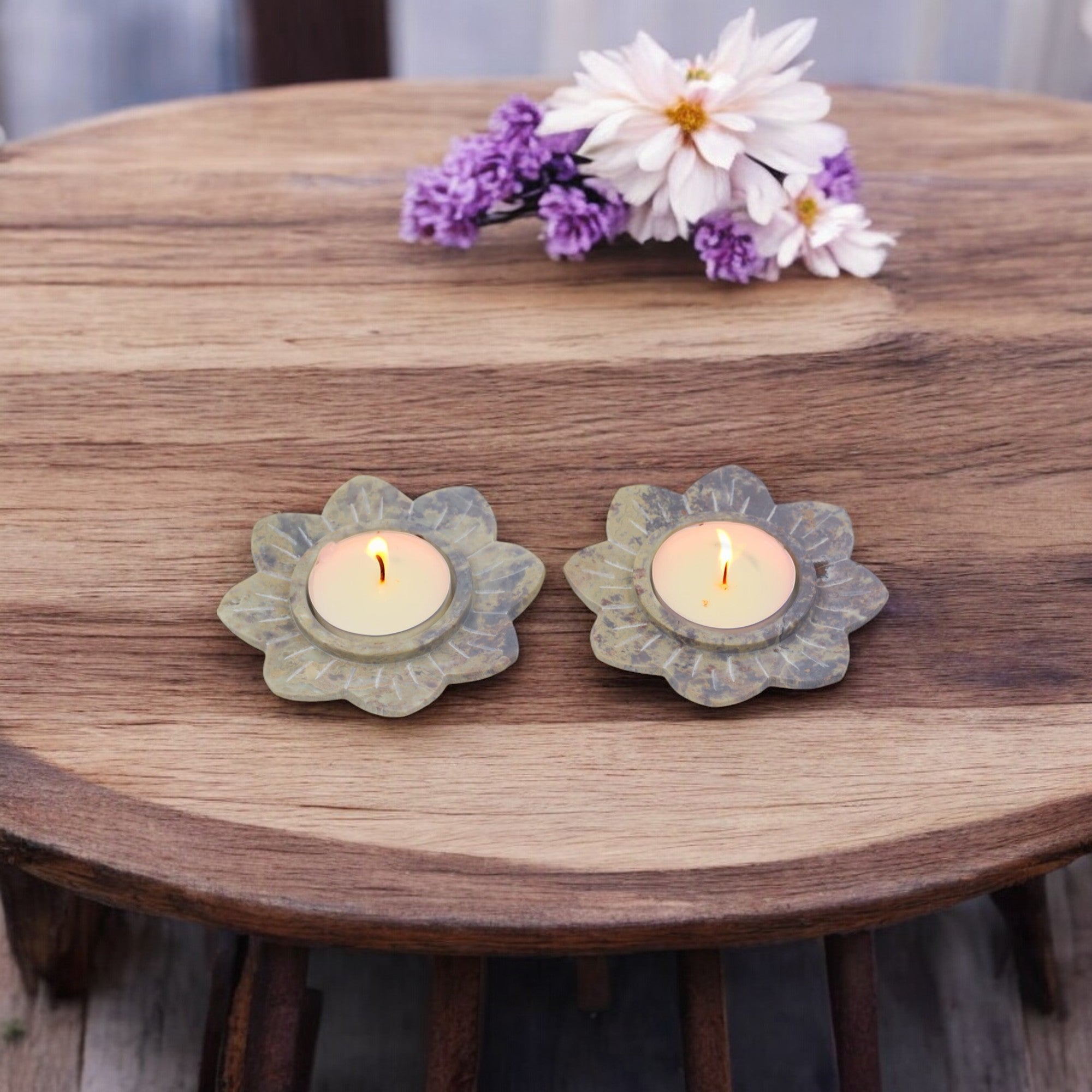 Natriel Soapstone T-light Candles Holder 
