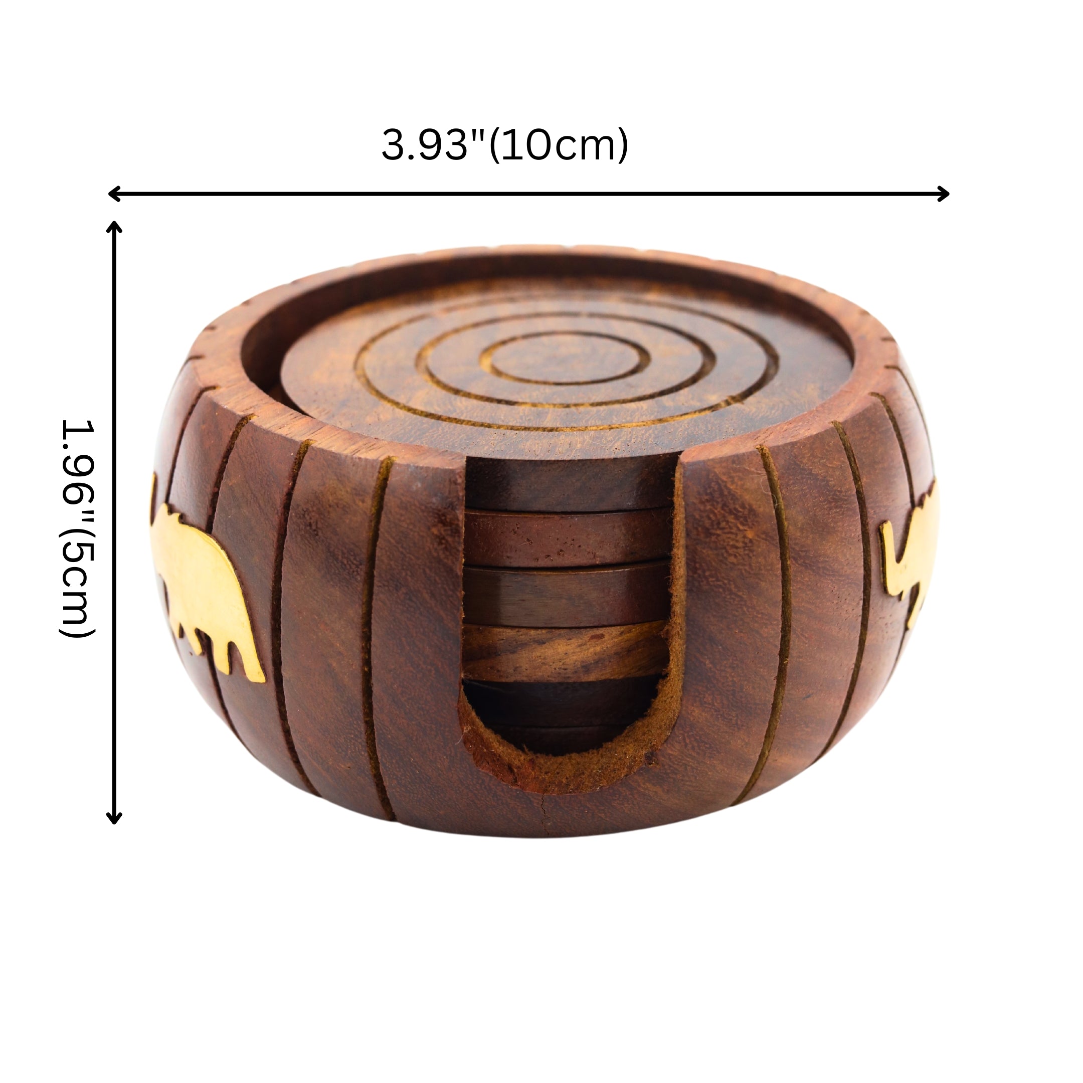 Natriel Wooden Tea Coasters Set