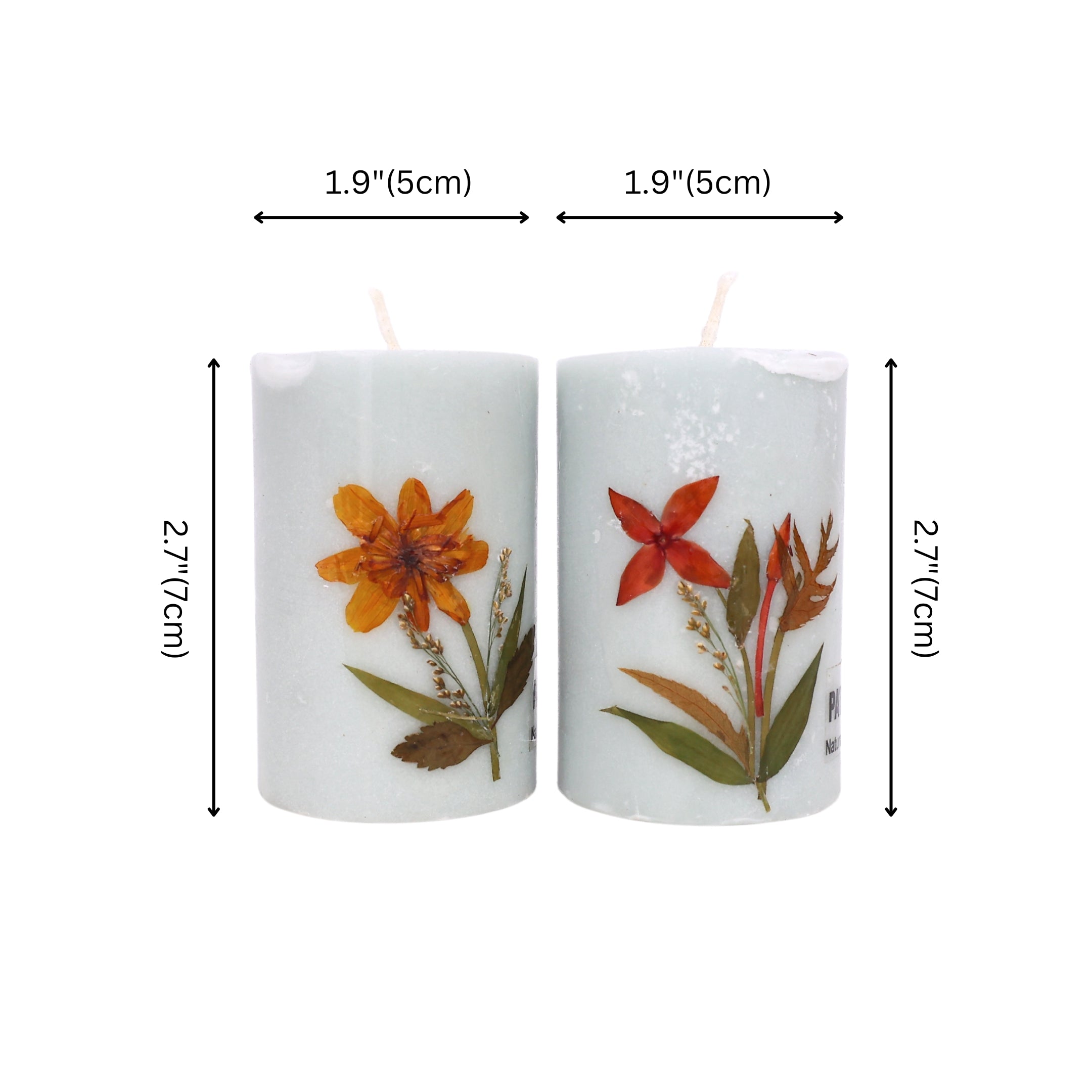 Patchouli Scented Eco-friendly Soy Wax Pillar Candles-Set of 2