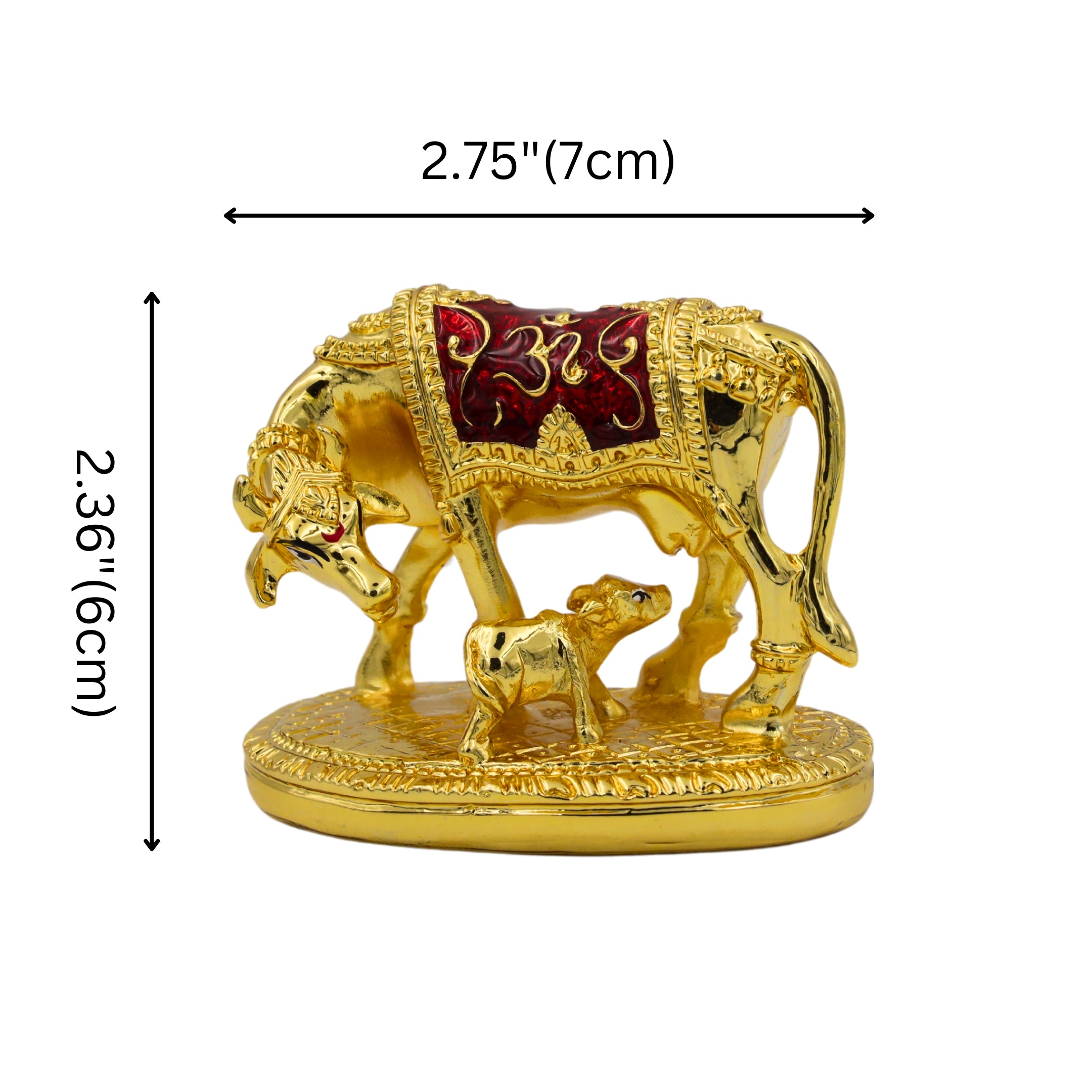 Polyresin Kamdhenu Cow Statue - Golden