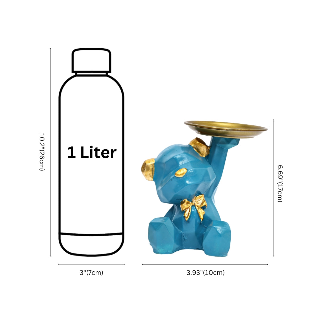 Polyresin Teddy Bear figurine with plate