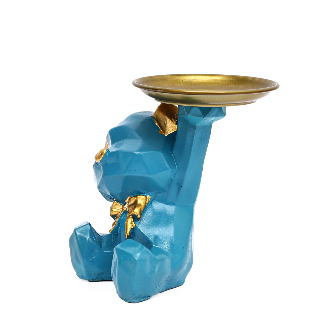 Polyresin Teddy Bear figurine with plate