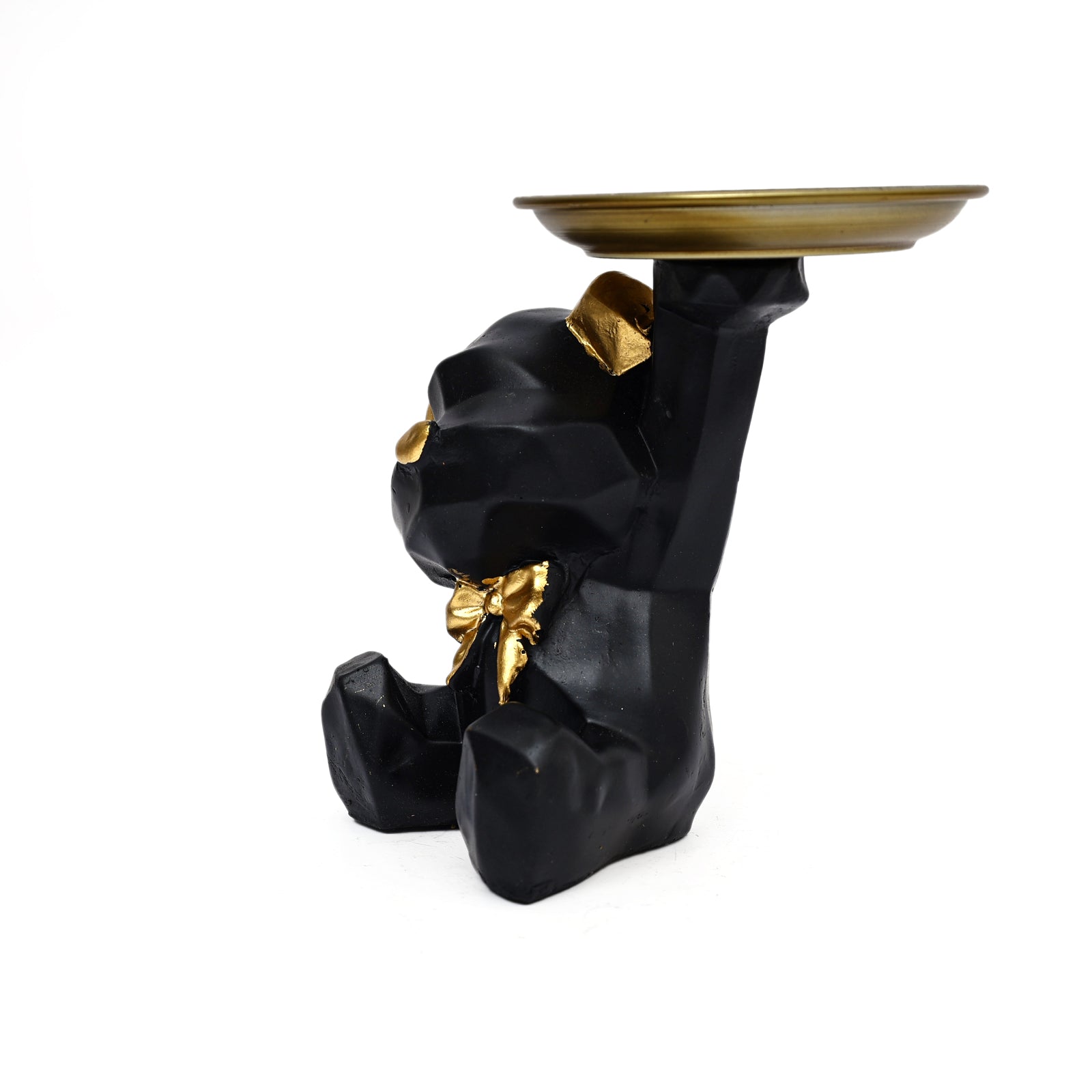 Polyresin Teddy Bear figurine with plate