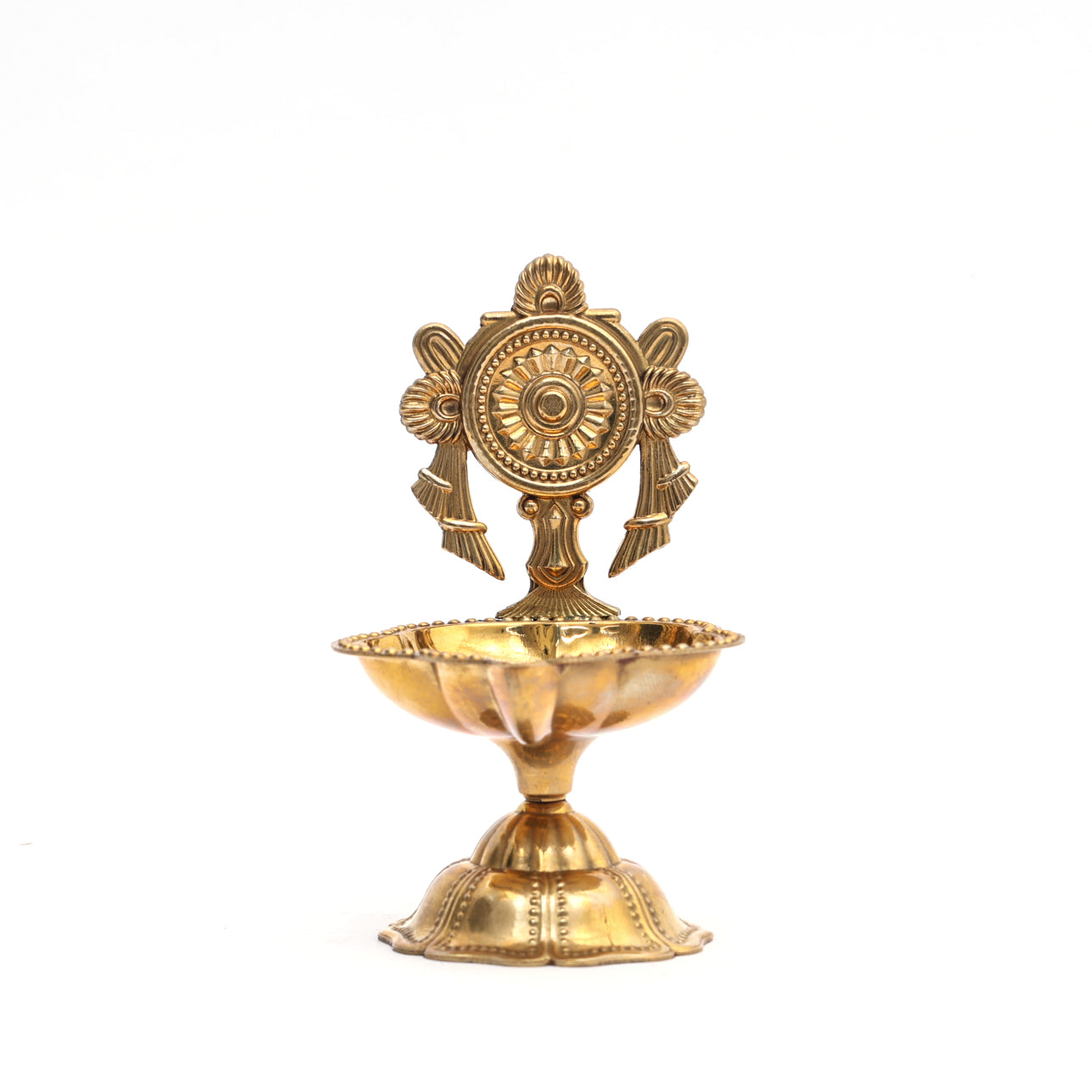 Pure Brass Shankh Chakra Diya – Pooja Essential